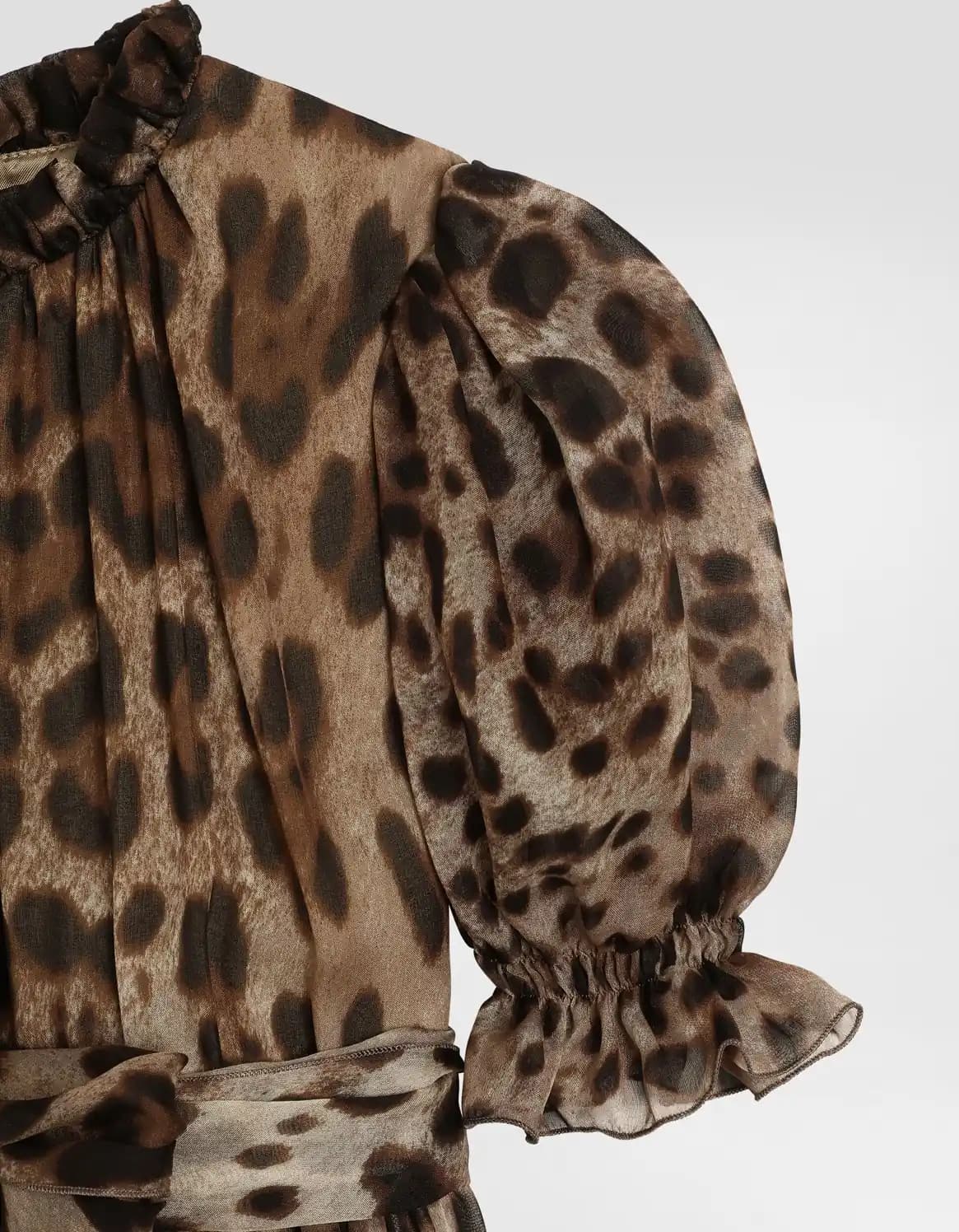 Dolce & Gabbana Kids Leopard-Print Silk Dress - 5