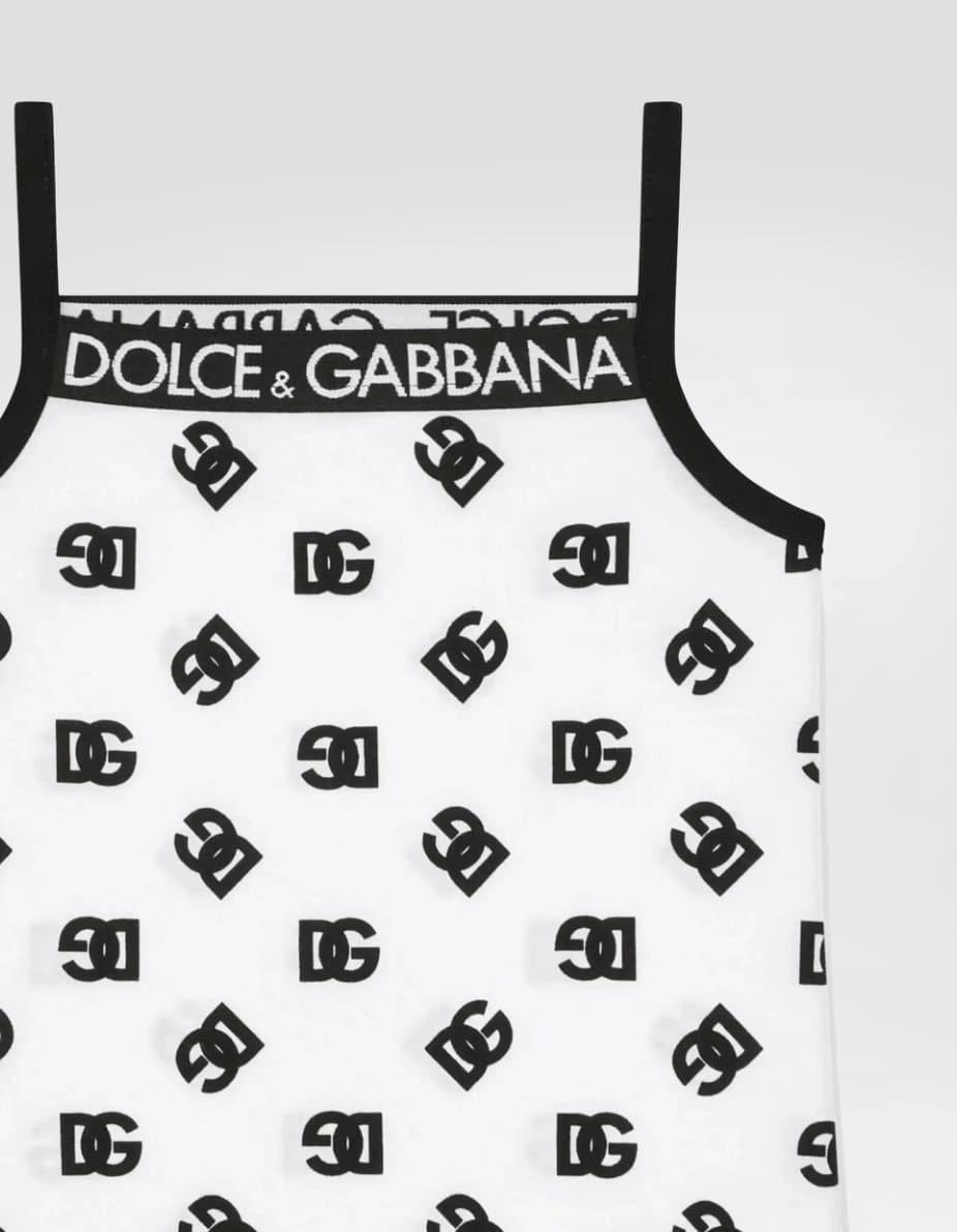 Dolce & Gabbana Kids Cotton tank top with DG logo print - 2