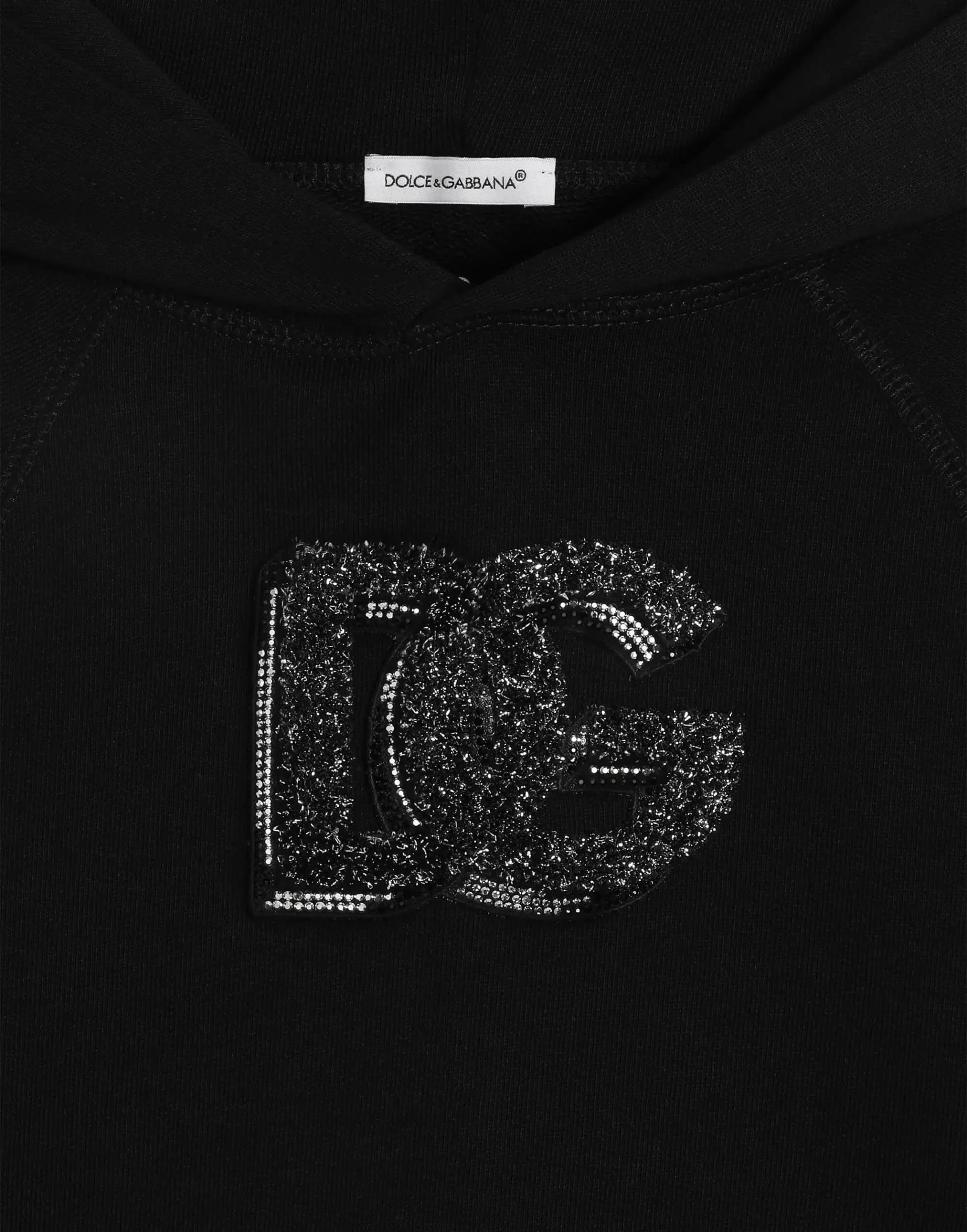Dolce & Gabbana Hooded sweatshirt with logo and rhinestones - 5