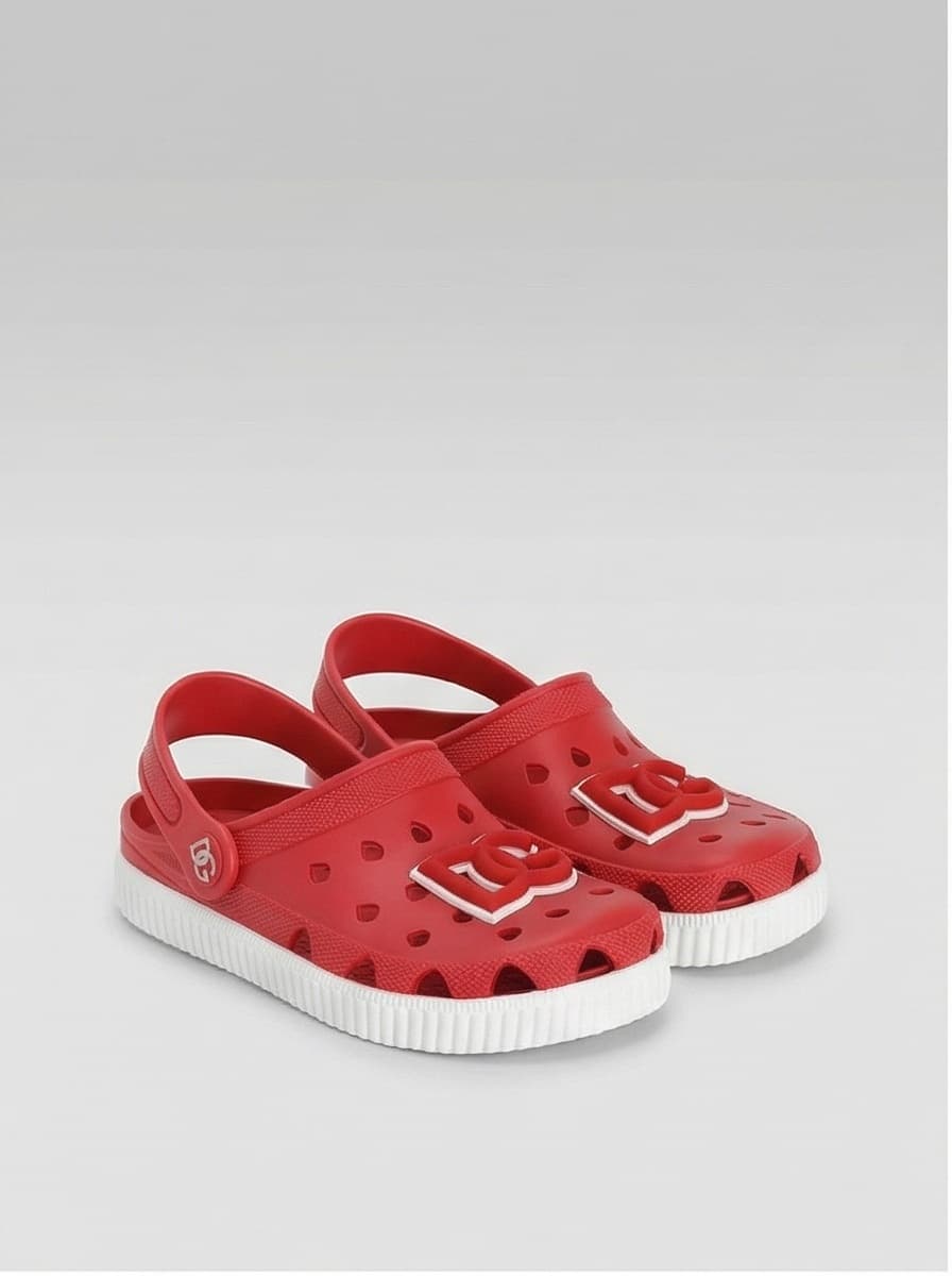Dolce & Gabbana Kids Perforated Rubber Clogs with DG Logo - 6