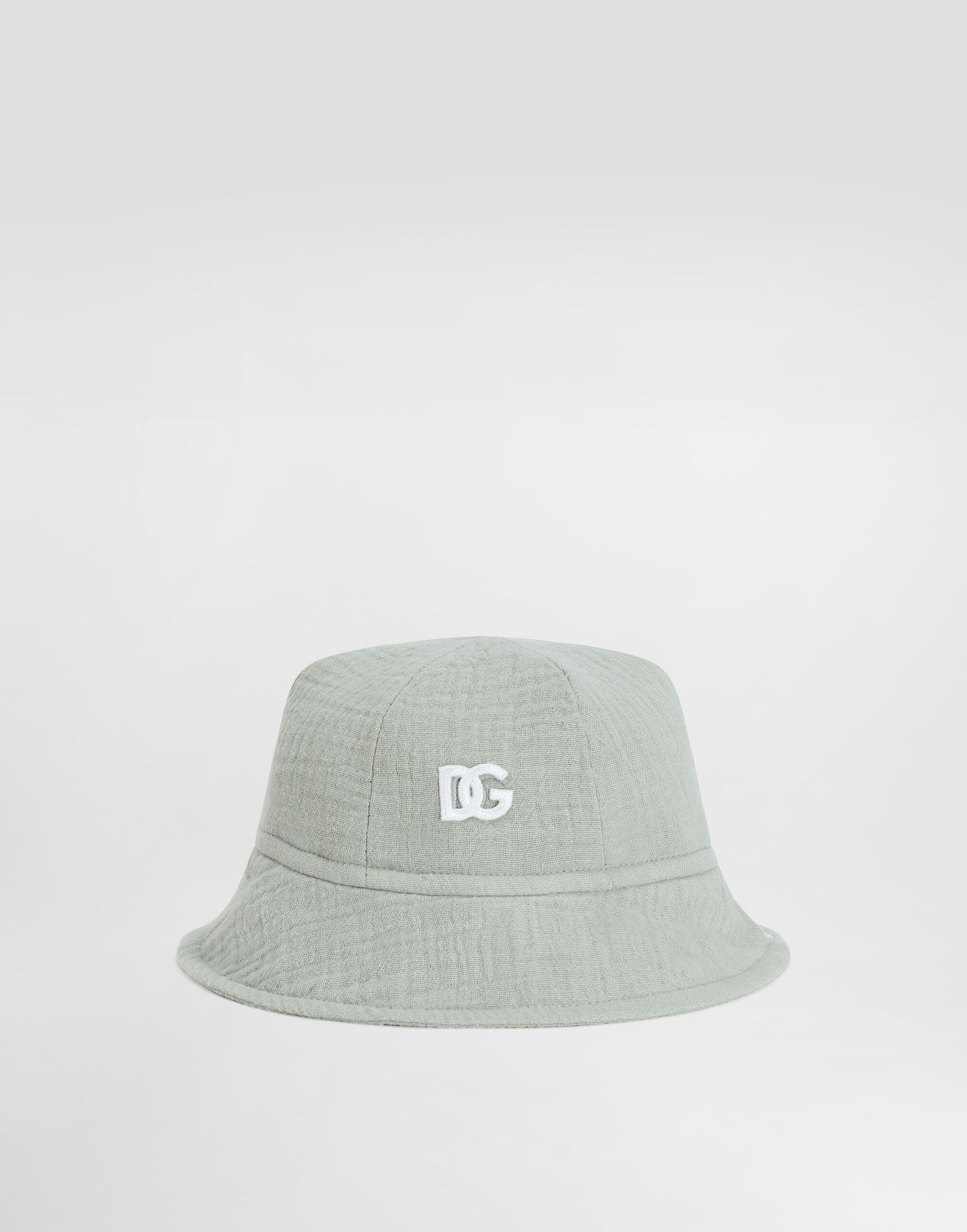 Dolce & Gabbana Kids Cotton Gauze Bucket Hat with DG Embroidery