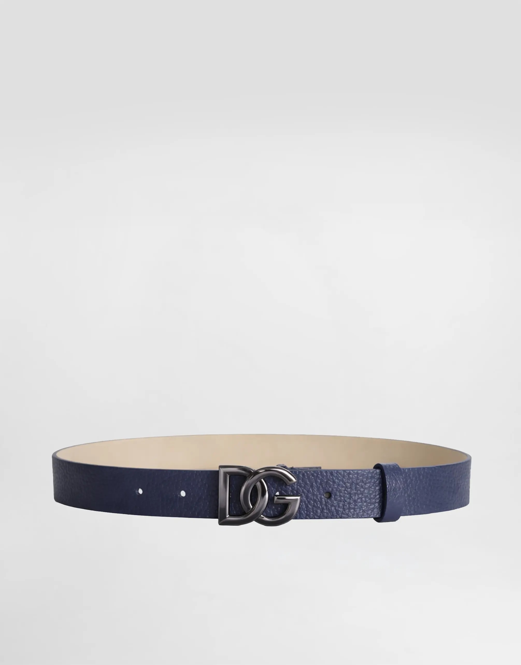 Dolce & Gabbana Kids Calfskin Leather Belt with DG Buckle