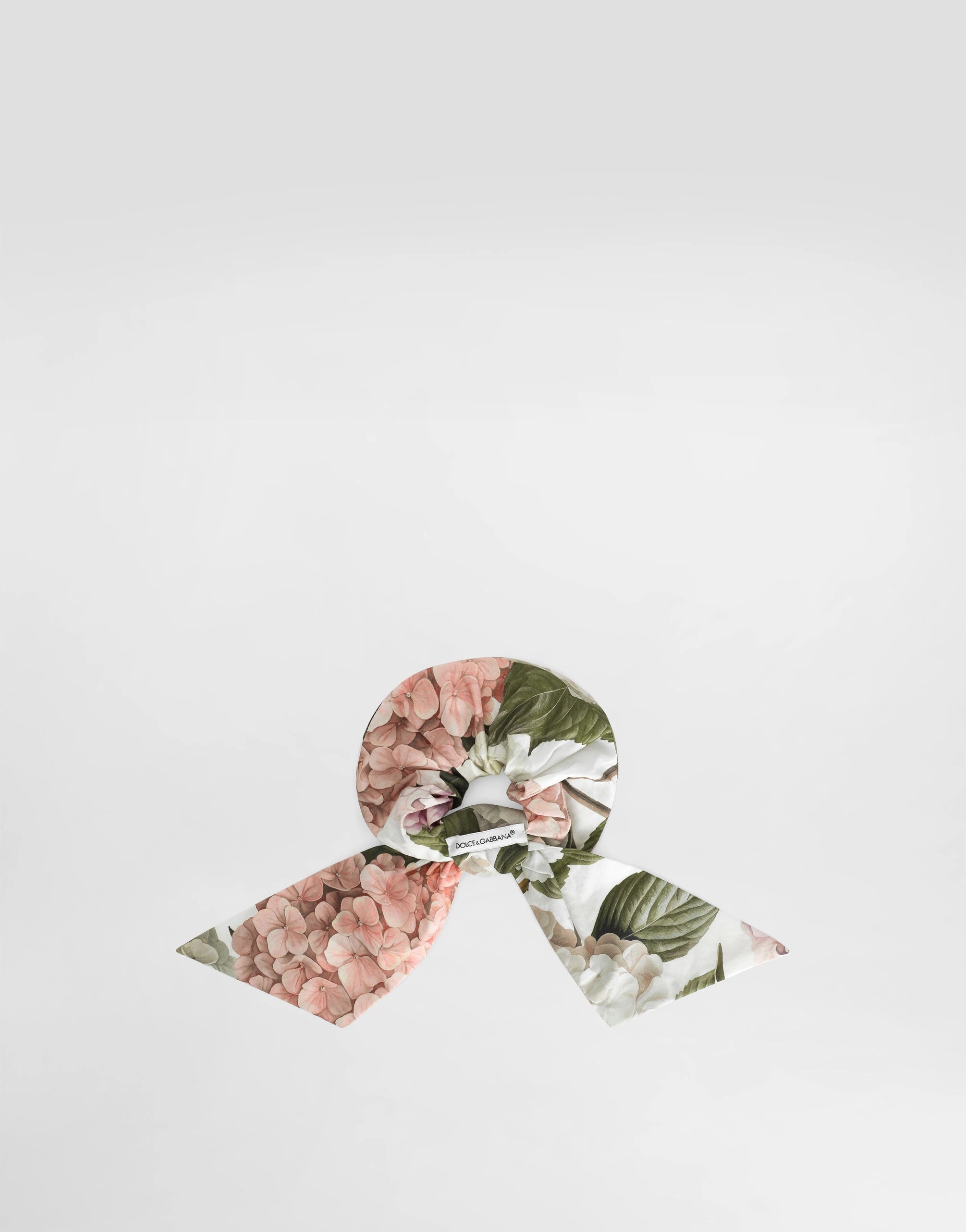 Dolce & Gabbana Kids Hydrangea-Print Poplin Scrunchie with Tails