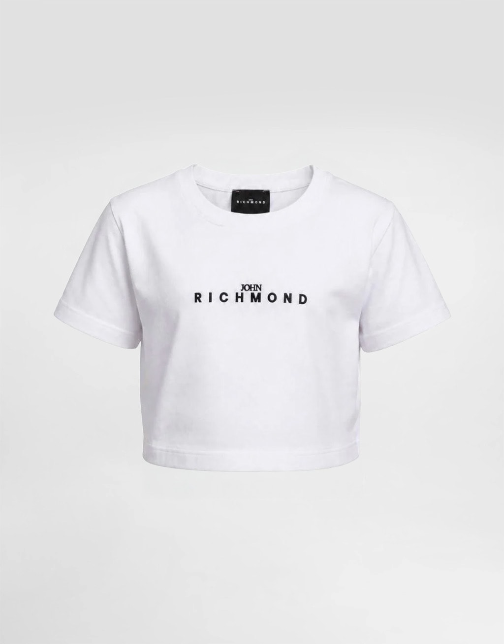 John Richmond Junior Girls' White Crop T-Shirt Dam with Logo