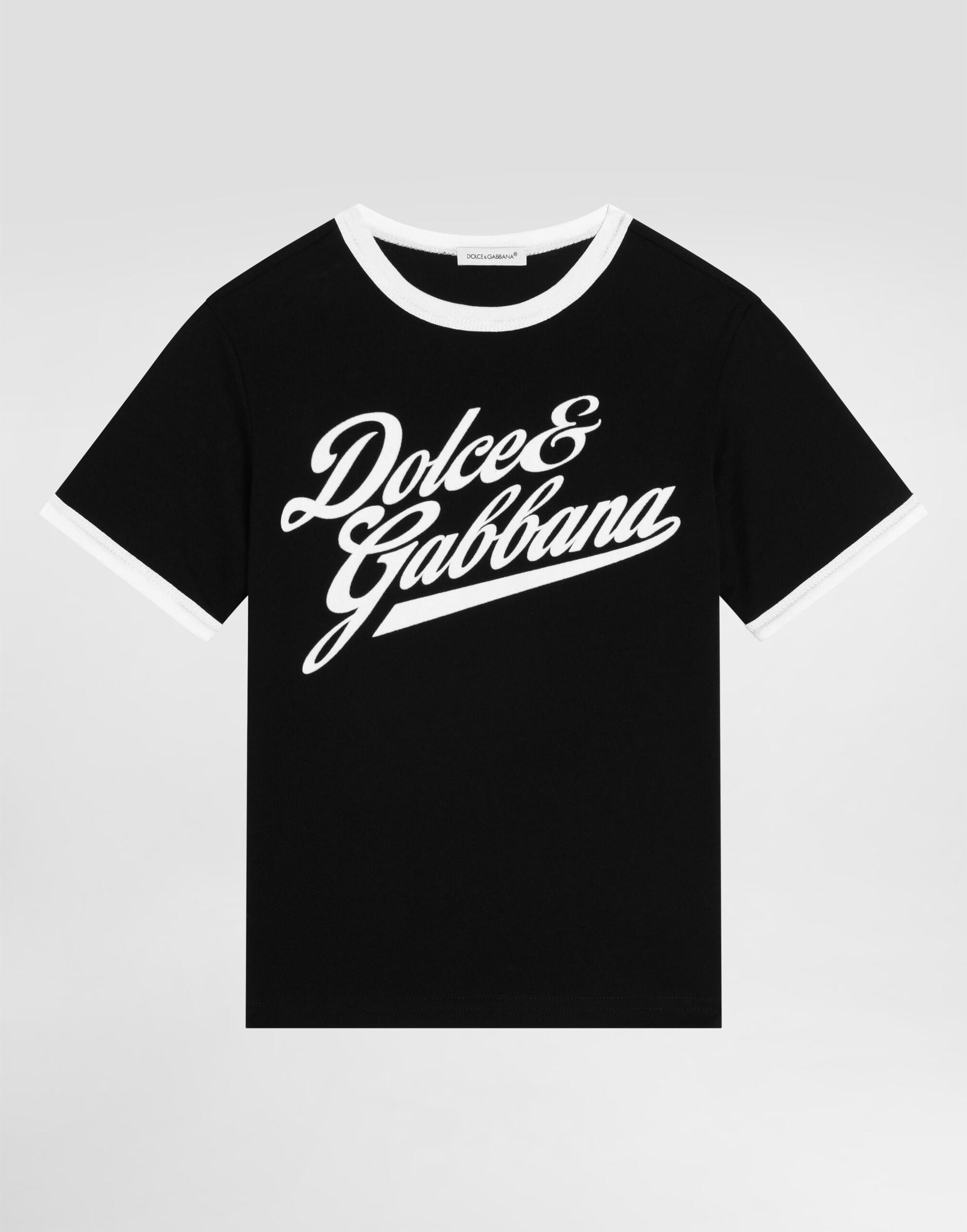 Dolce & Gabbana Kids' Jersey T-Shirt with Dolce&Gabbana Print