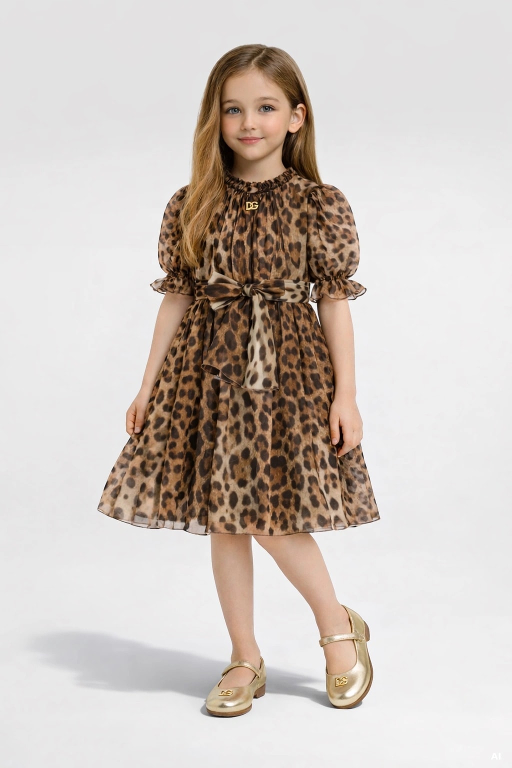 Dolce & Gabbana Kids Leopard-Print Silk Dress