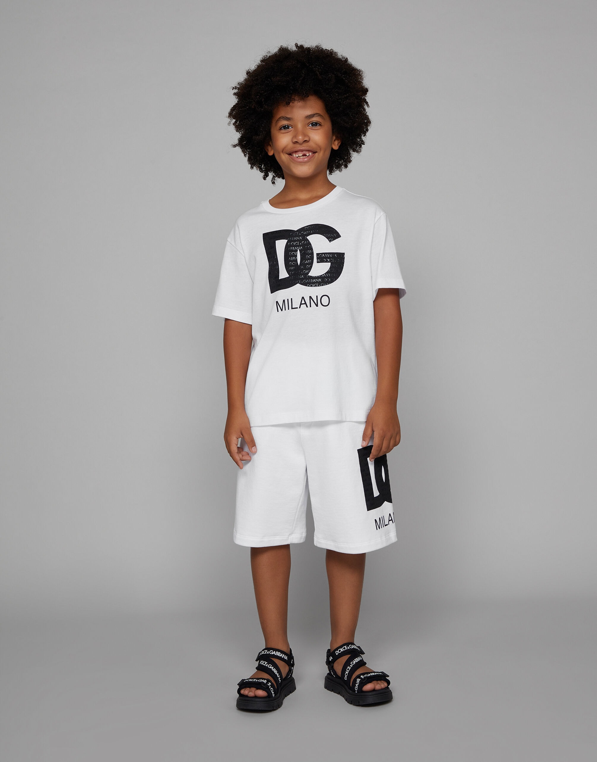 Dolce & Gabbana Kids Jersey Jogging Shorts with DG Logo Print