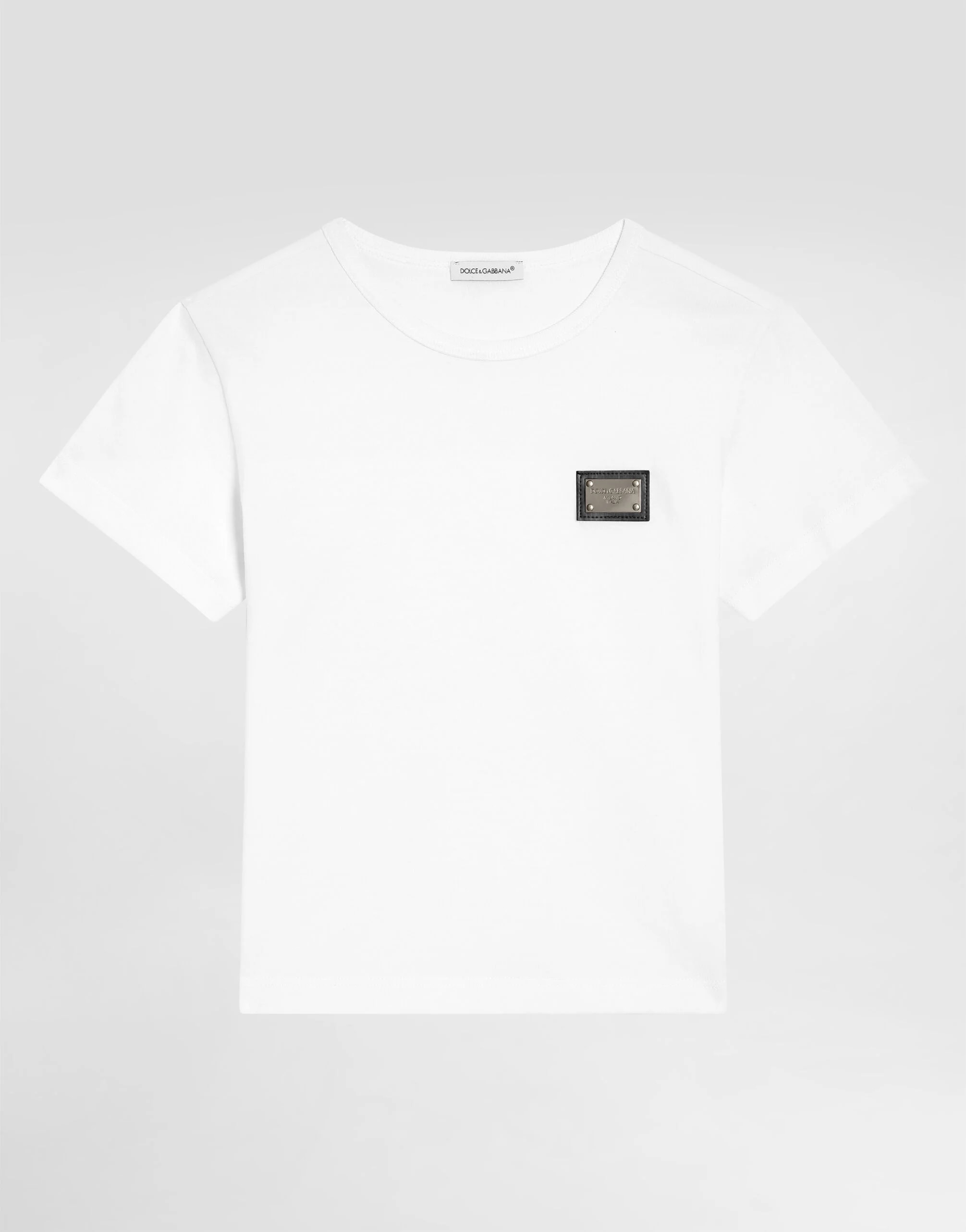 Dolce & Gabbana Kids Jersey T-Shirt with Logo Plaque