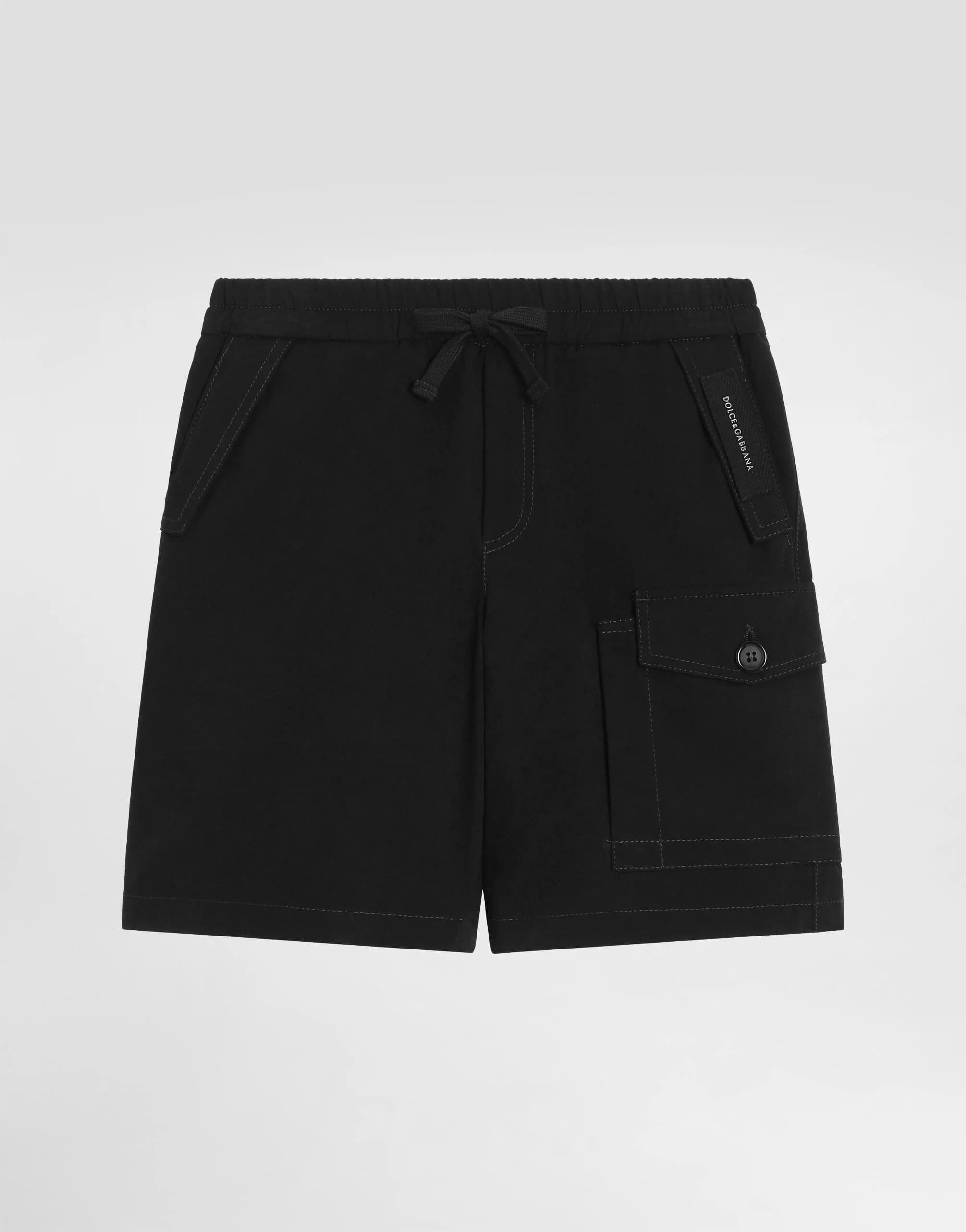 Dolce & Gabbana Kids Gabardine Black Bermuda Shorts