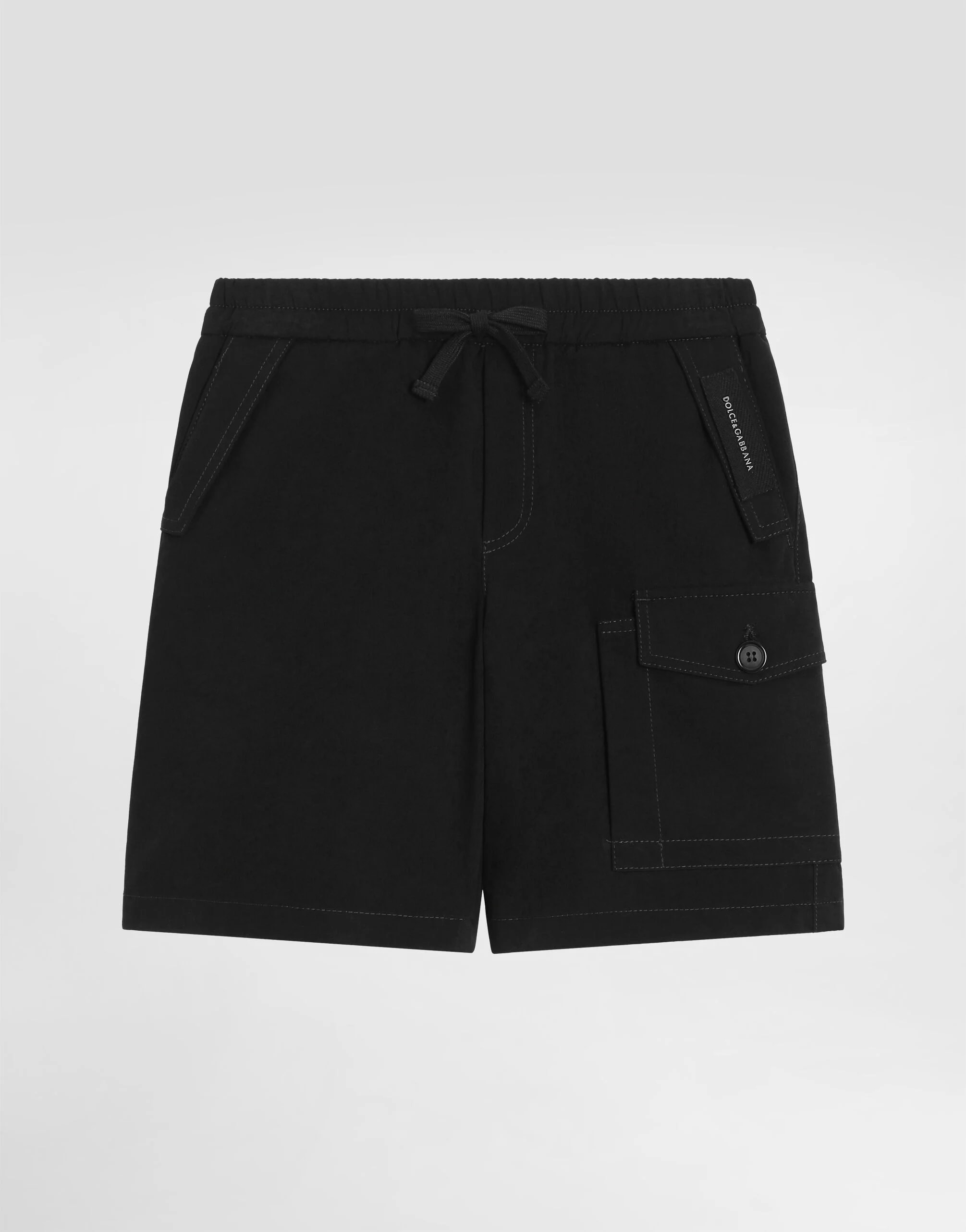 Dolce & Gabbana Kids Gabardine Black Bermuda Shorts