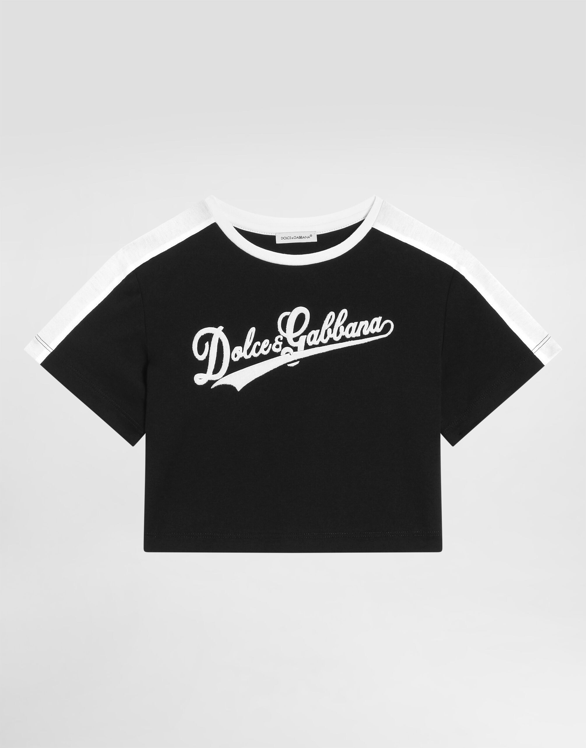 Dolce & Gabbana Kids Girls Black Jersey T-Shirt with Print