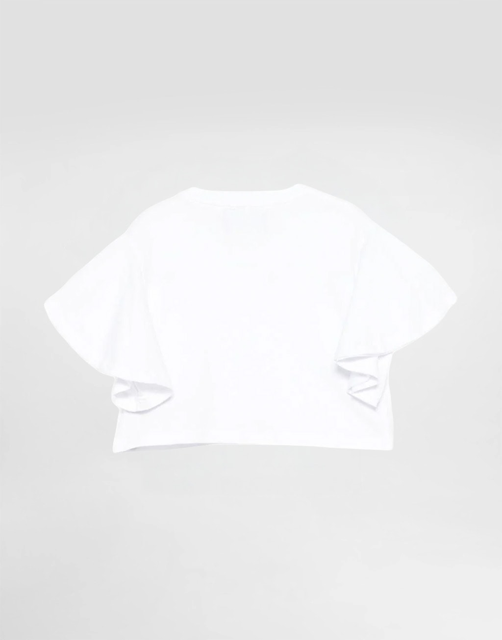 John Richmond Junior Girls' T-Shirt Waras White with Ruffle Sleeves