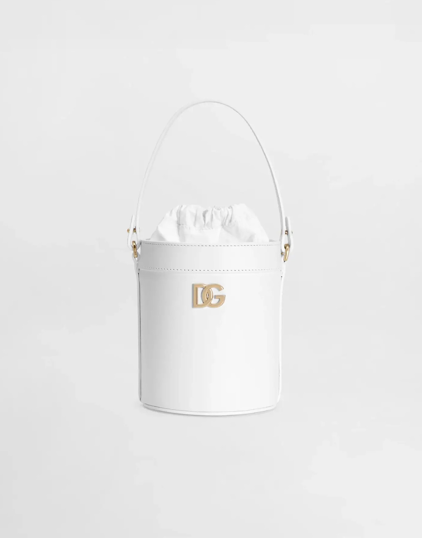 Dolce & Gabbana Kids Nappa Calfskin Bucket Bag White