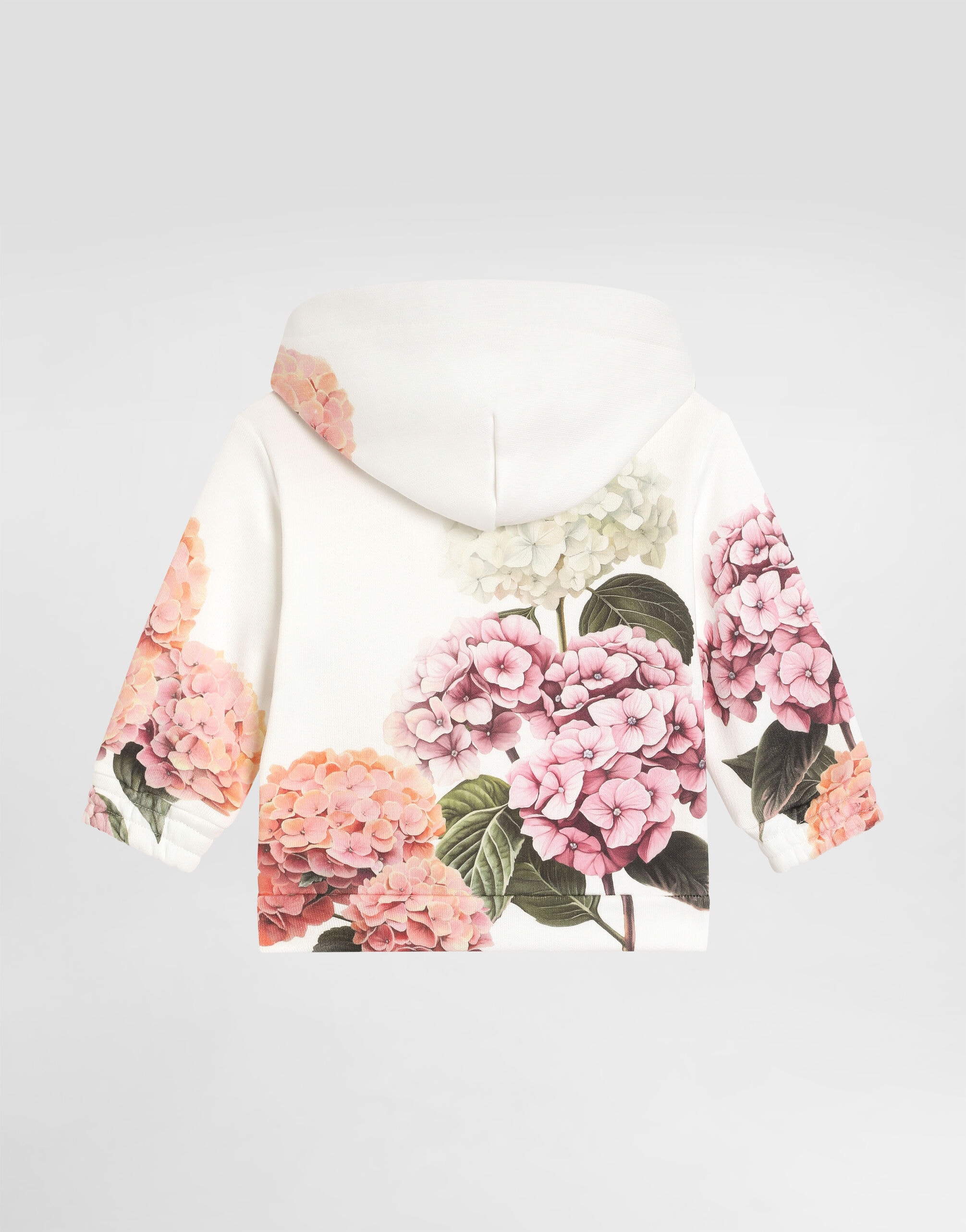 Dolce & Gabbana Kids Hooded Sweatshirt with Hydrangea Print and Patch