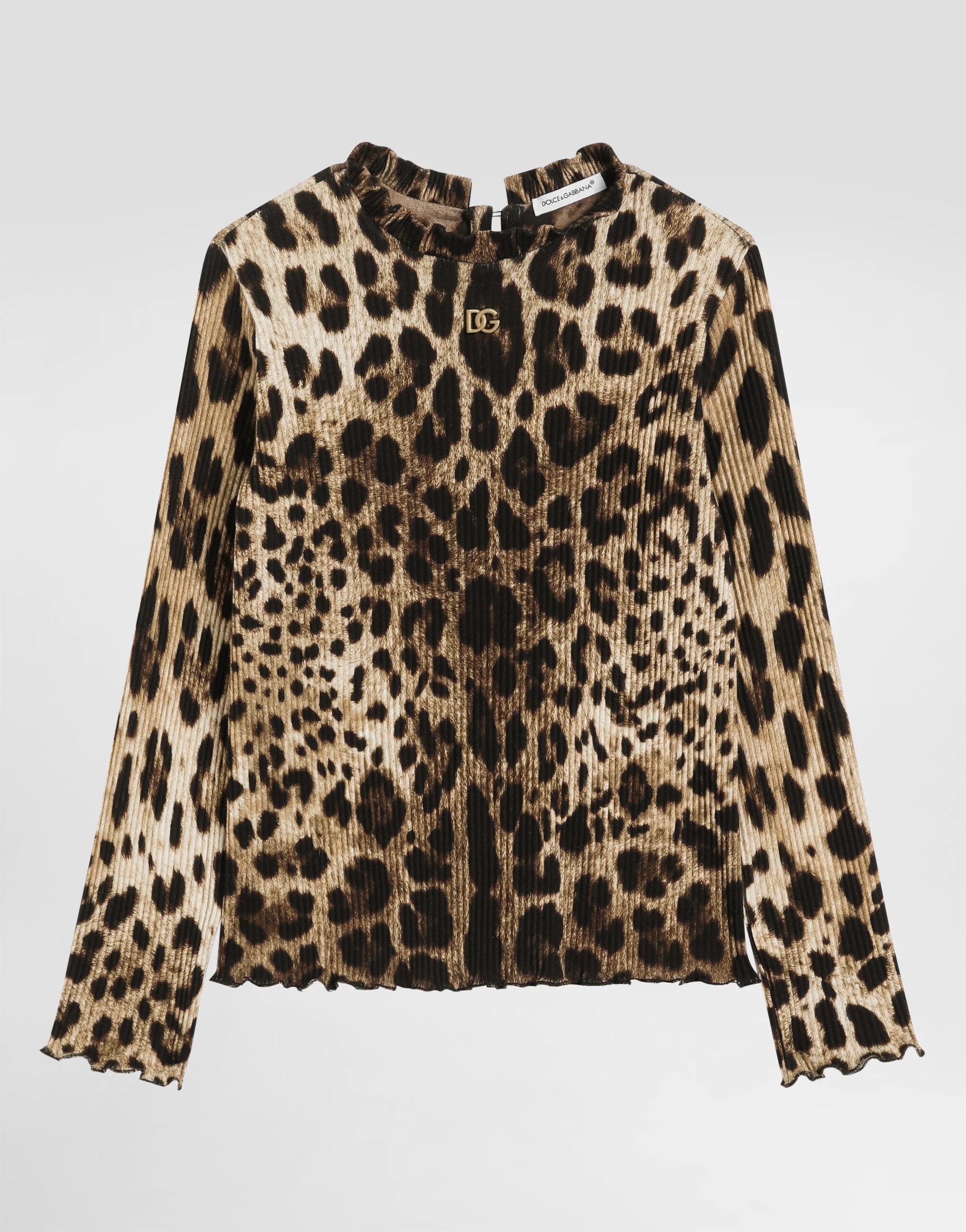 Dolce & Gabbana Kids Kids' Leopard-Print Ribbed Turtleneck