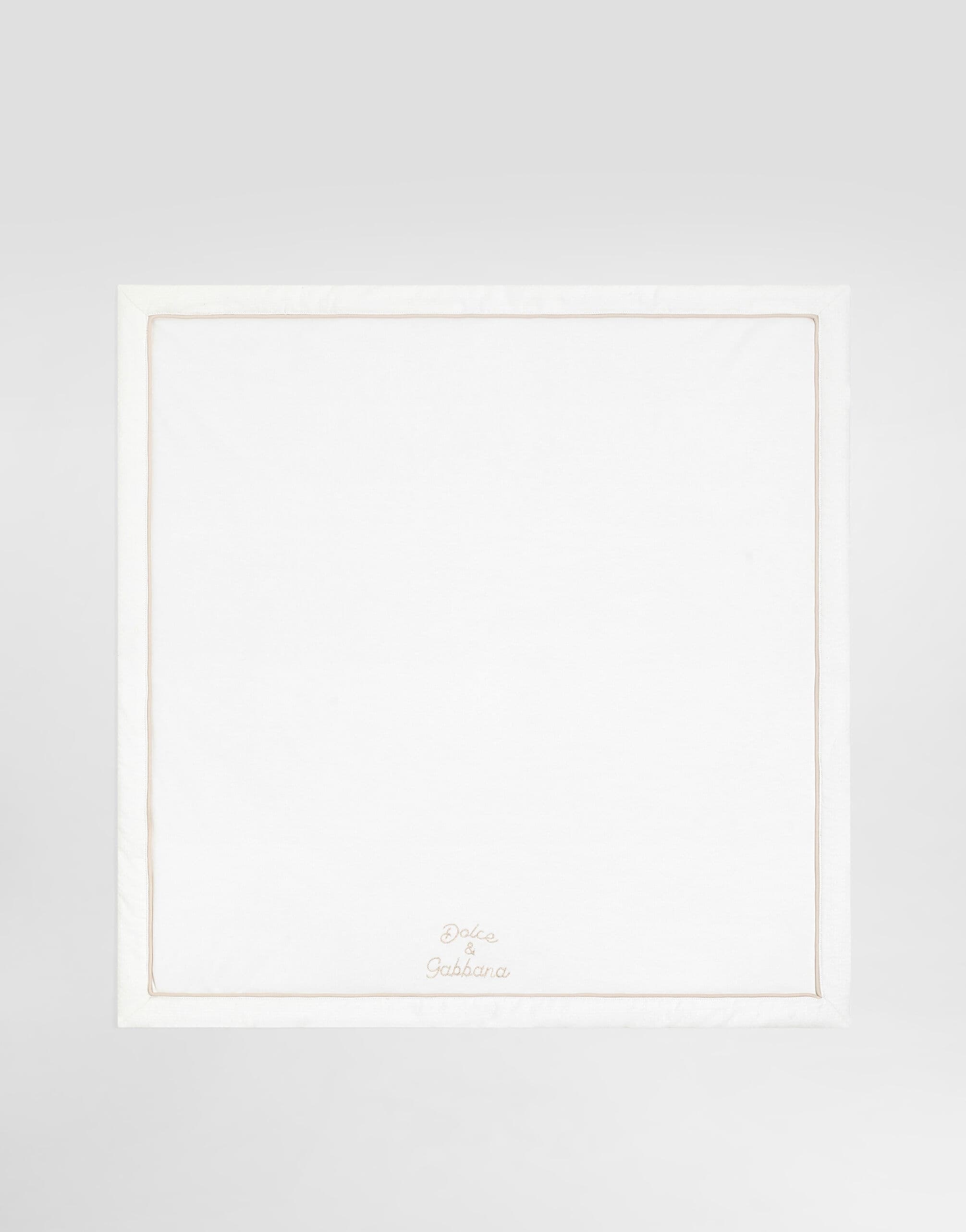 Dolce & Gabbana Kids' Baby Interlock and Linen Blanket with Embroidery