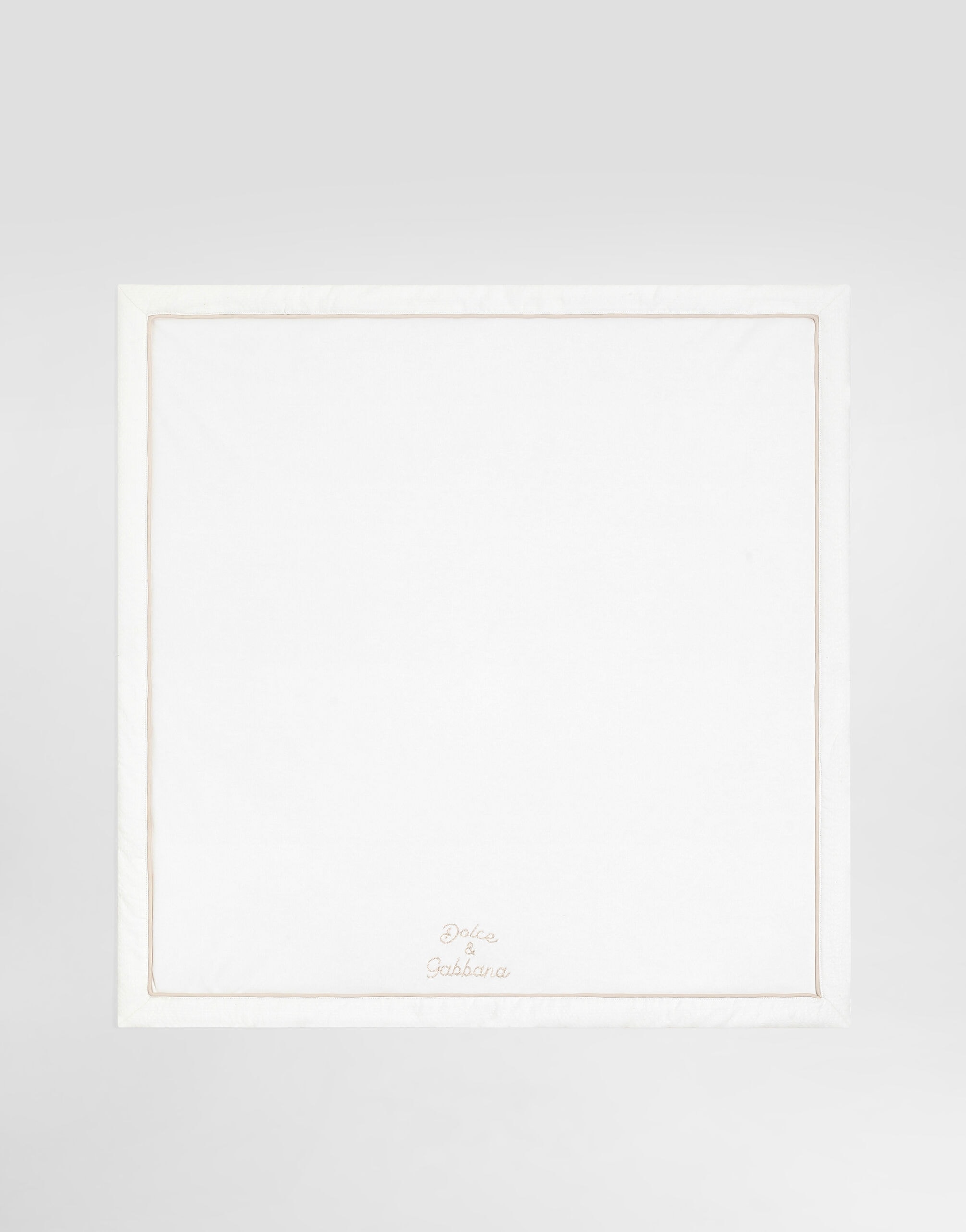 Dolce & Gabbana Kids' Baby Interlock and Linen Blanket with Embroidery
