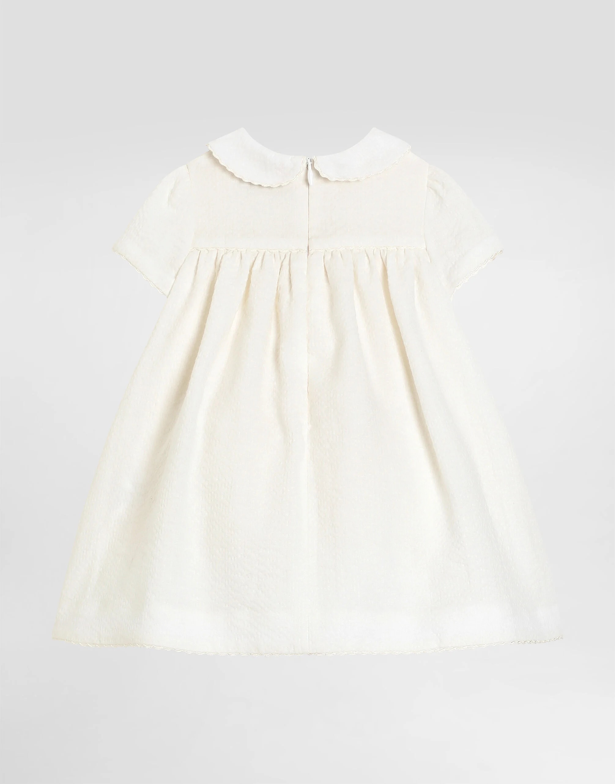 Dolce & Gabbana Kids Baby Girl's Seersucker Linen Dress with Embroidery