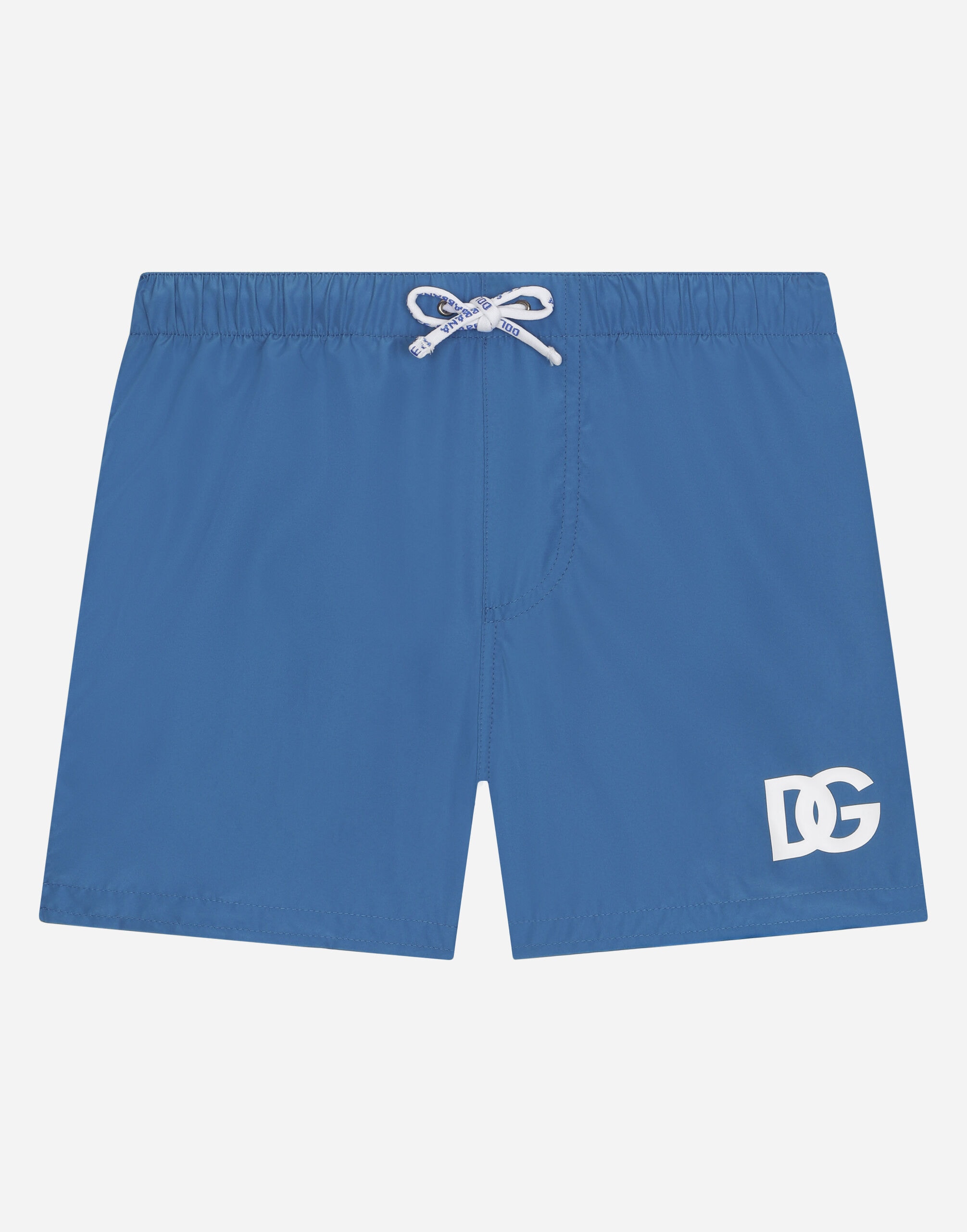 Dolce & Gabbana Kids' Nylon Swim Trunks with DG Logo Print