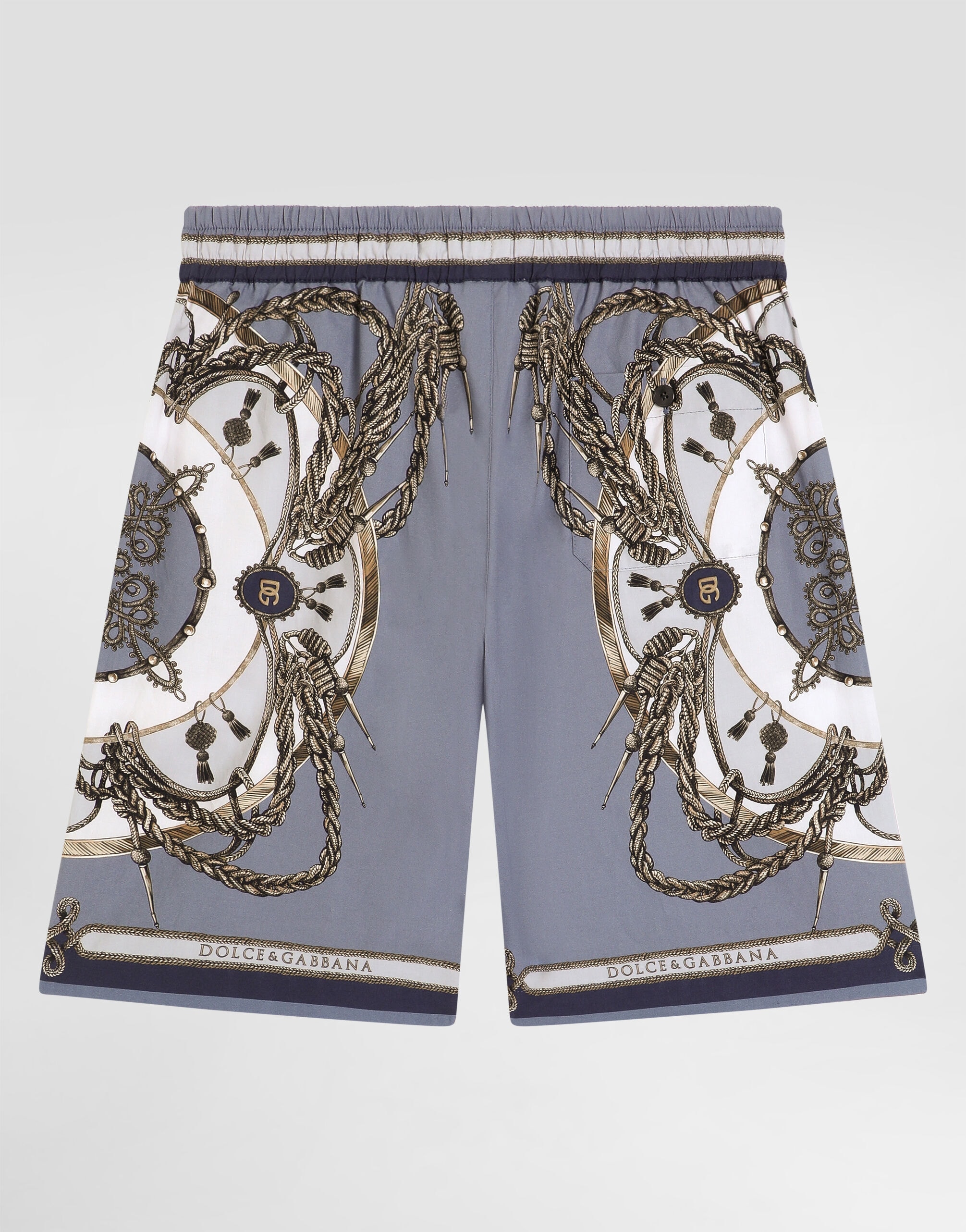 Dolce & Gabbana Kids Cargo-Print Poplin Bermuda Shorts, Oversized