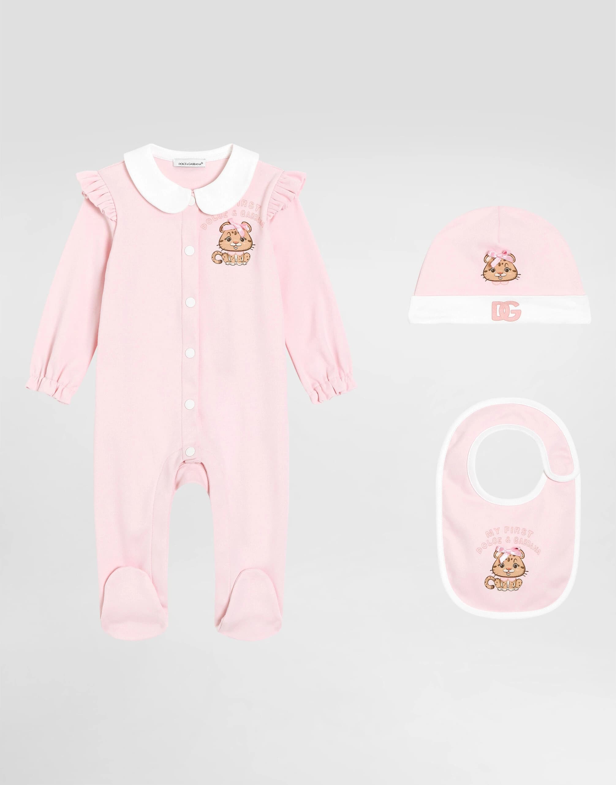 Dolce & Gabbana Kids Baby Girl's 3-Piece Interlock Gift Set with Print and Bow
