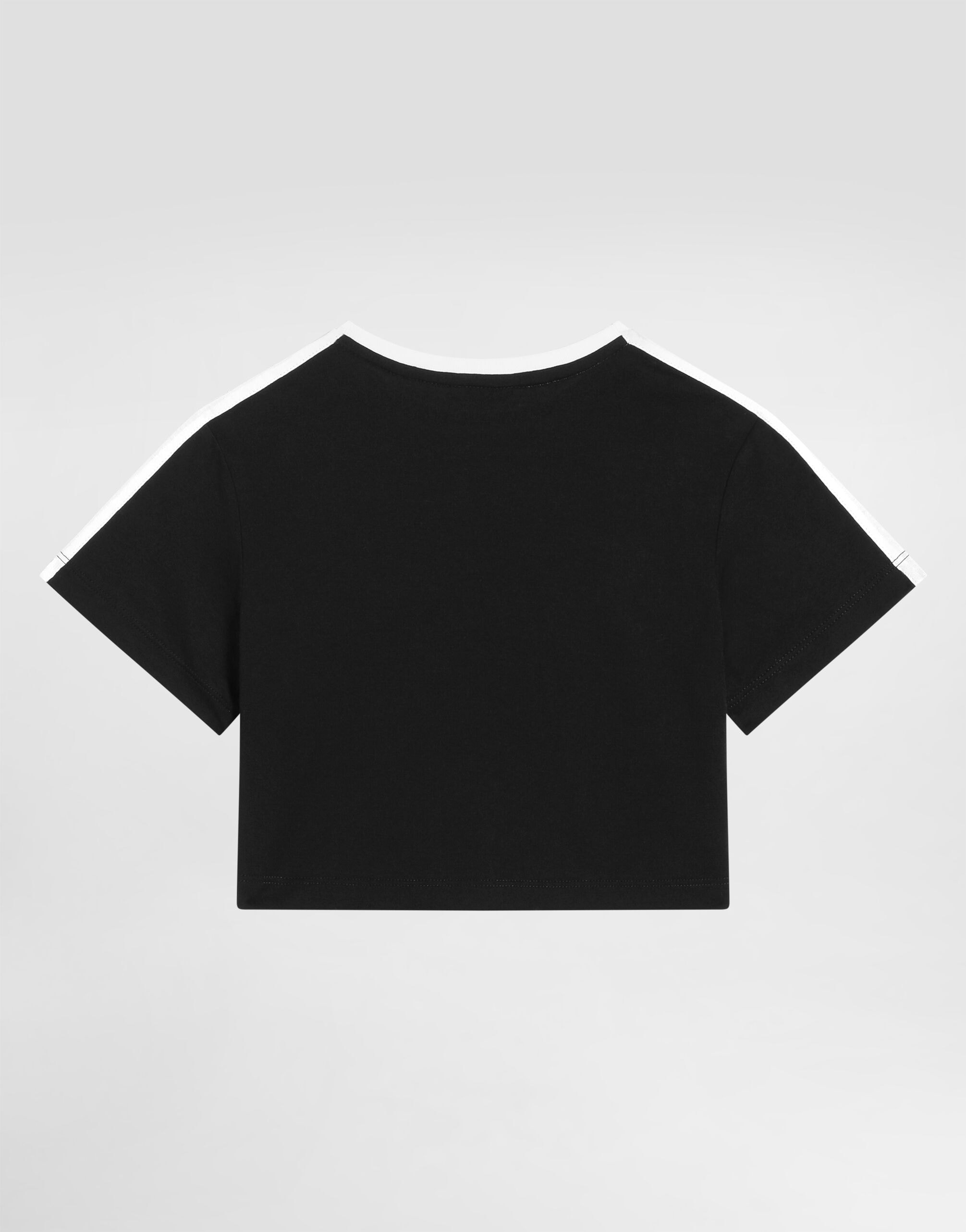 Dolce & Gabbana Kids Girls Black Jersey T-Shirt with Print