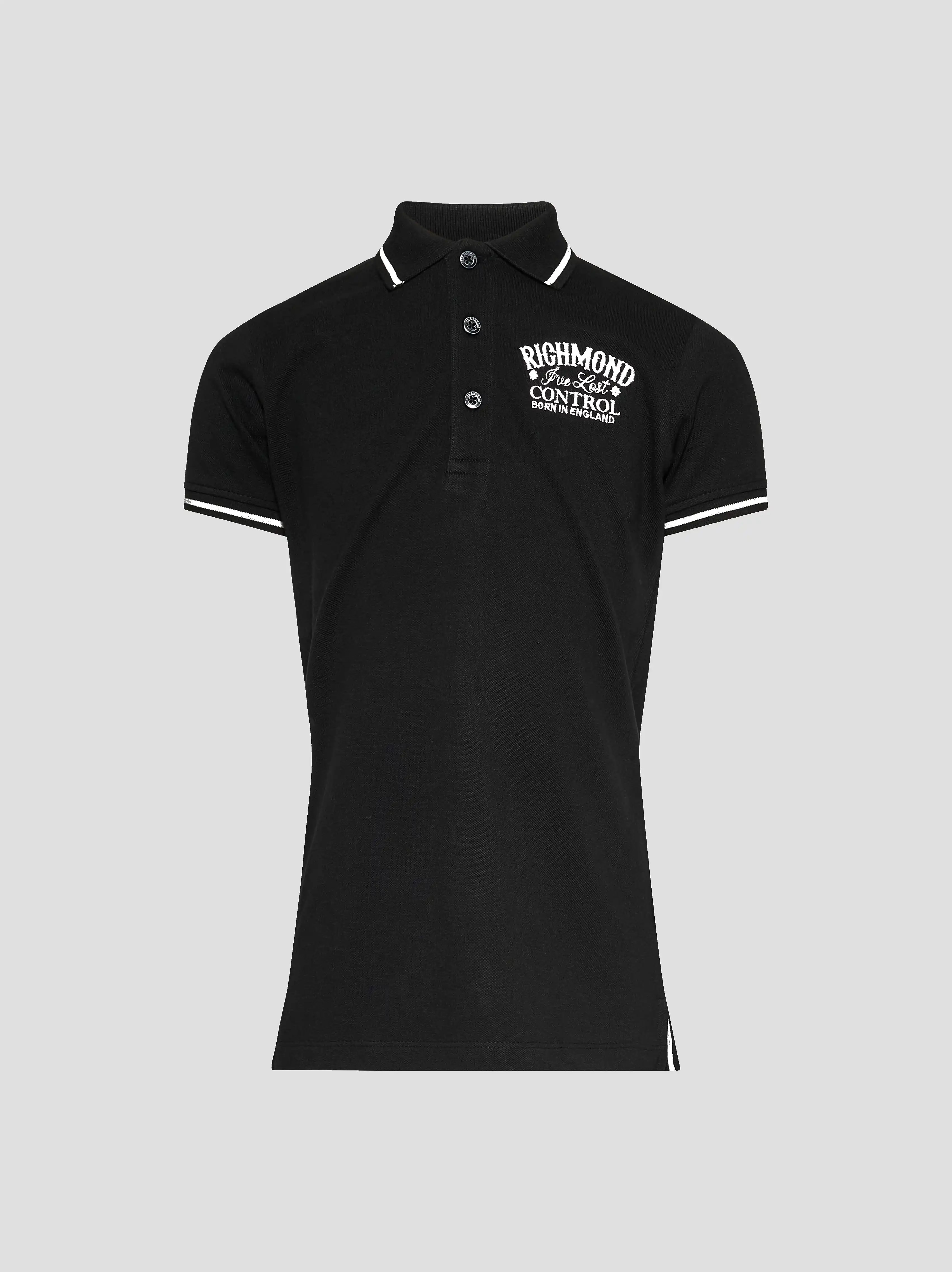 John Richmond Junior Short-Sleeve Polo Shirt Kuizo with Logo Embroidery