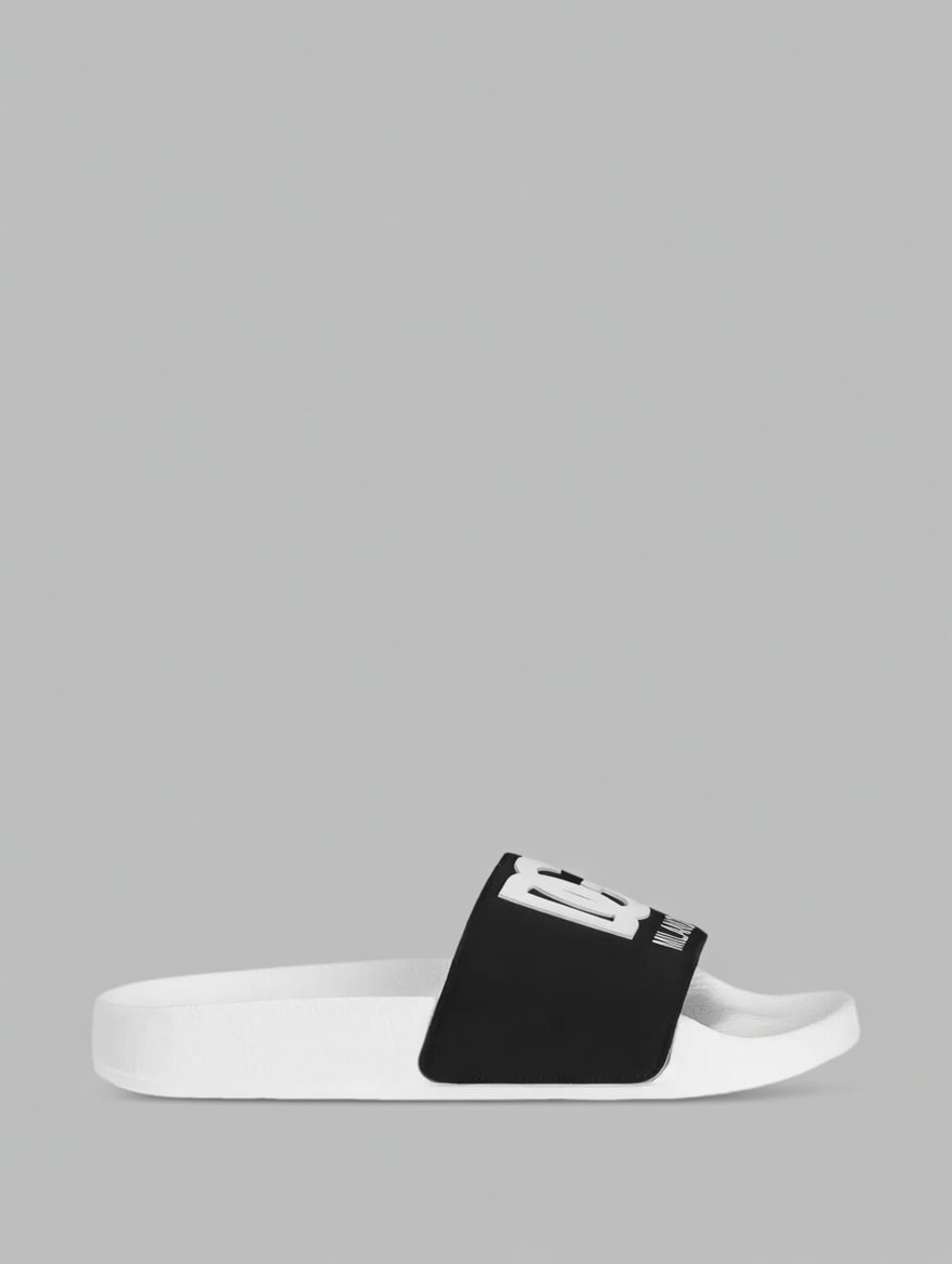 Dolce & Gabbana Kids White Slides with DG Milano Logo
