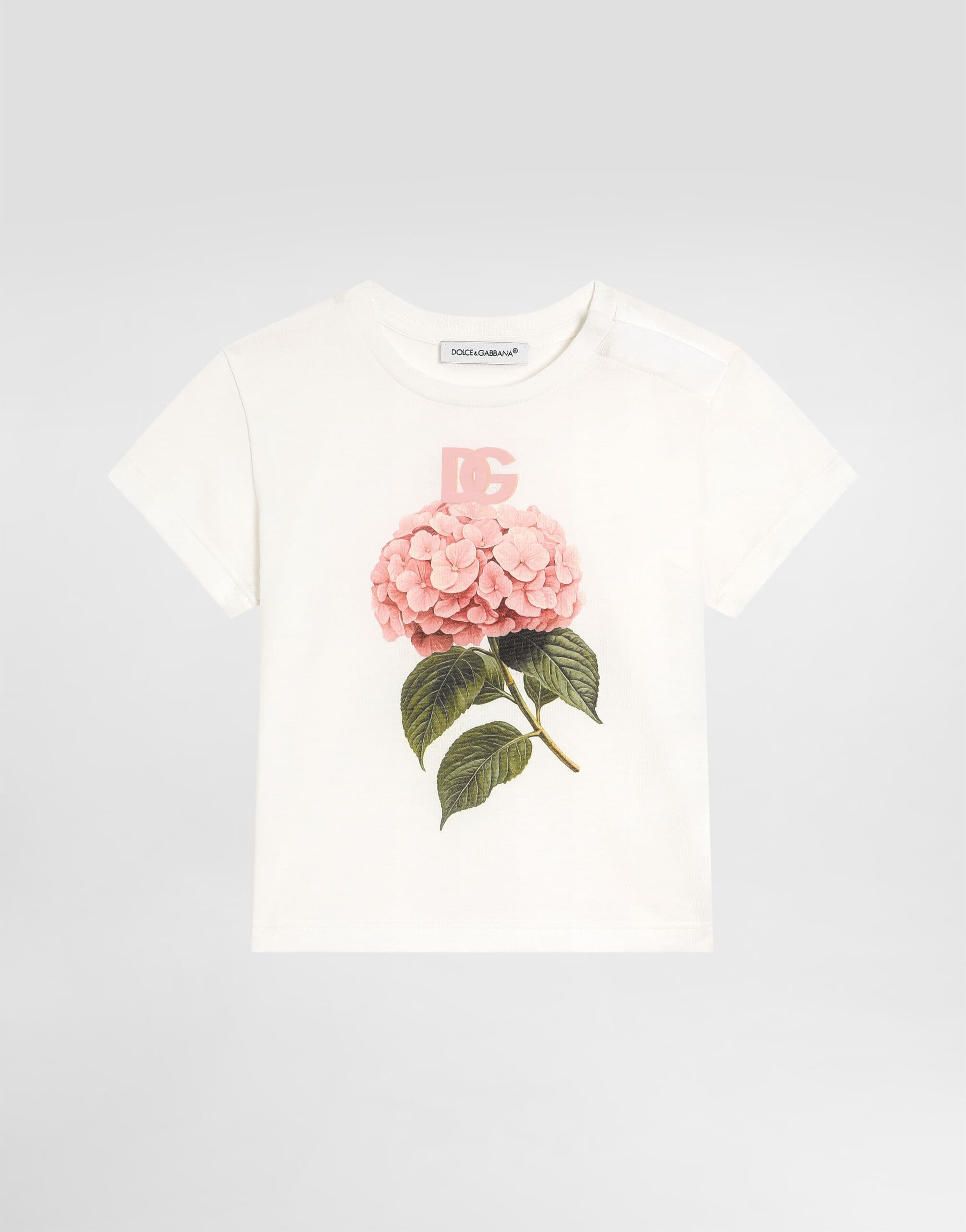 Dolce & Gabbana Kids' Jersey T-Shirt with Hydrangea Print