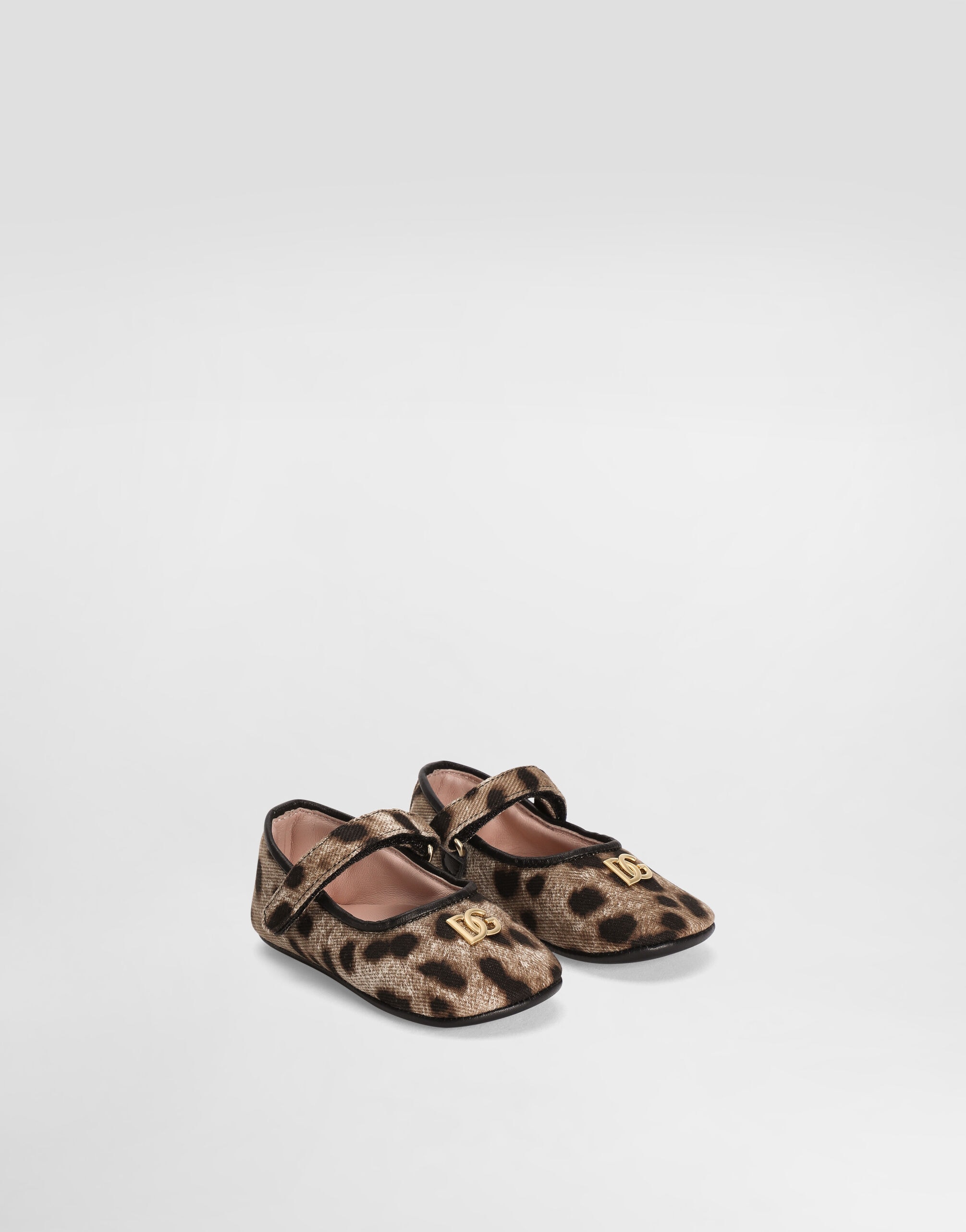 Dolce & Gabbana Kids Leopard-Print Canvas Ballet Flats