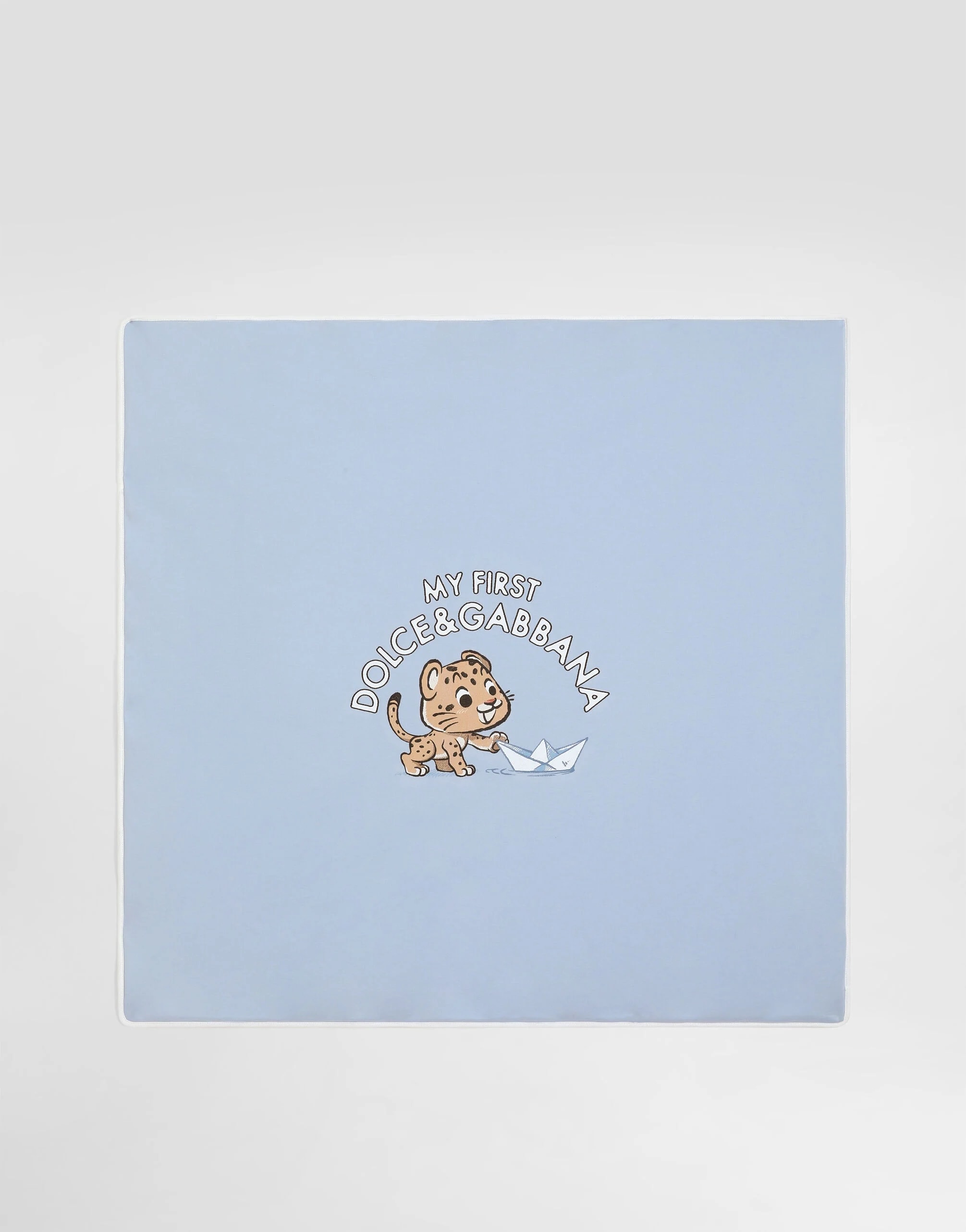 Dolce & Gabbana Kids Cotton Blanket with DG Print and boat