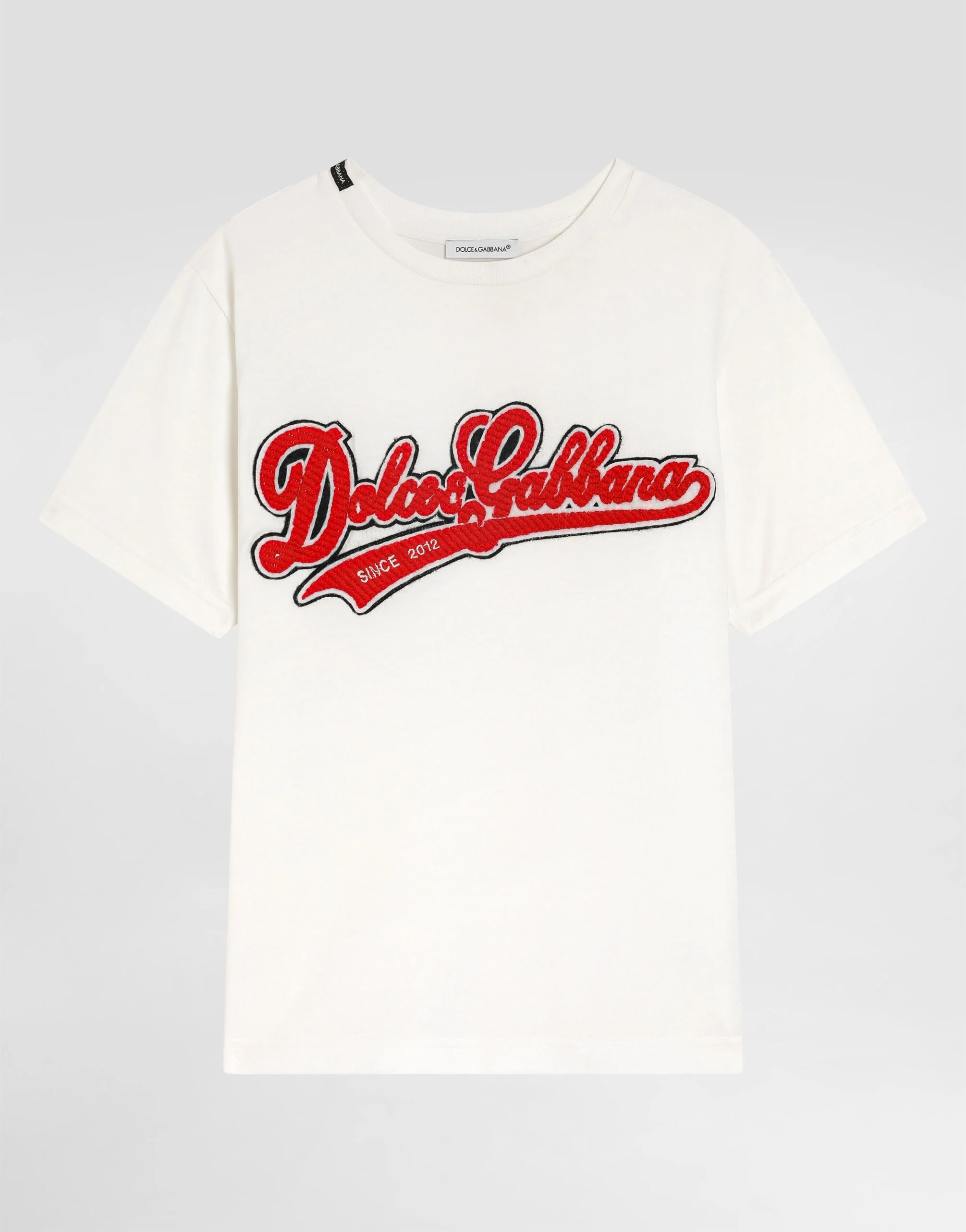 Dolce & Gabbana Kids Cotton T-Shirt with Dolce&Gabbana Patch