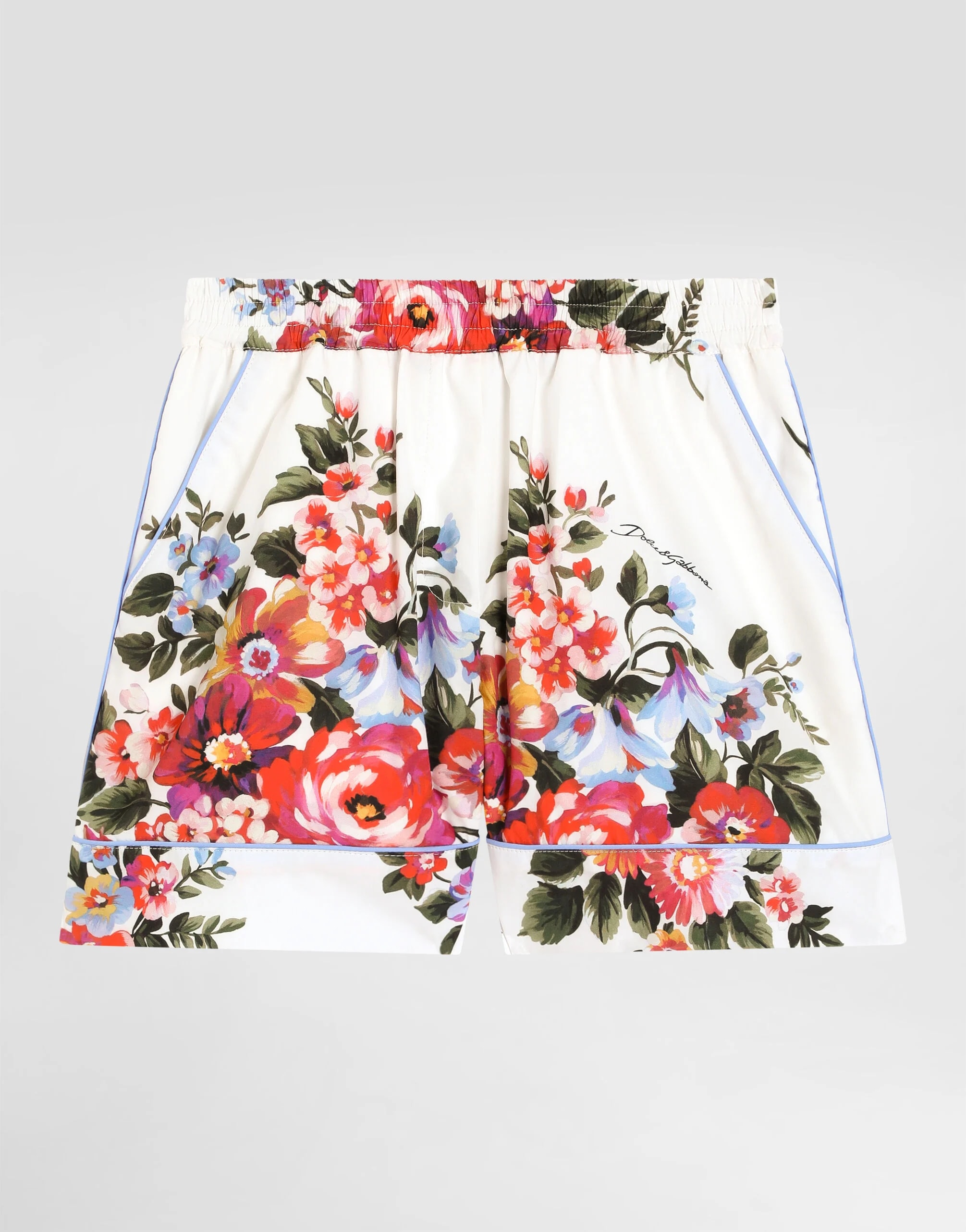 Dolce & Gabbana Kids Flower Bouquet Print Poplin Shorts