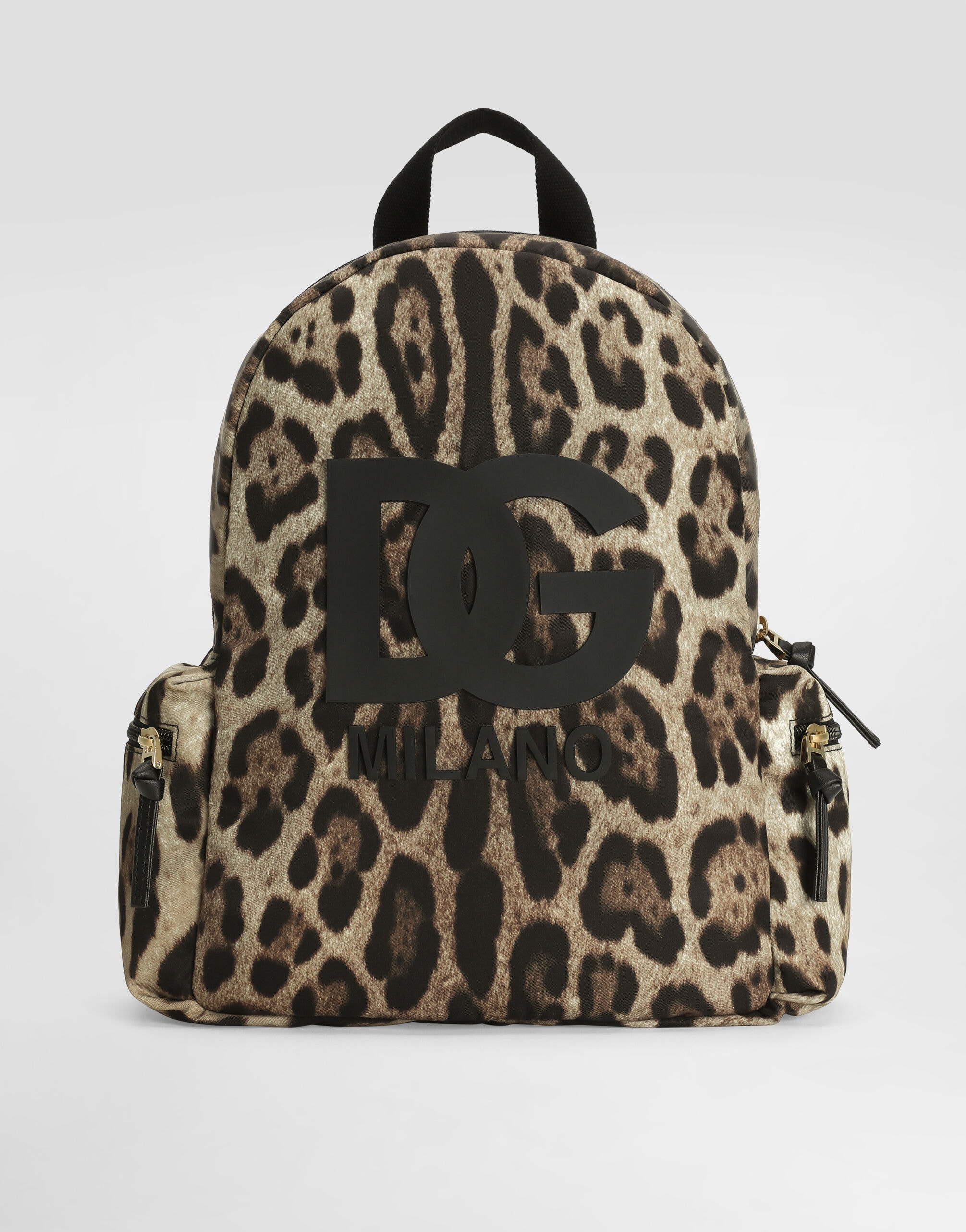 Dolce & Gabbana Kids Leo-Print Nylon Backpack with DG Logo