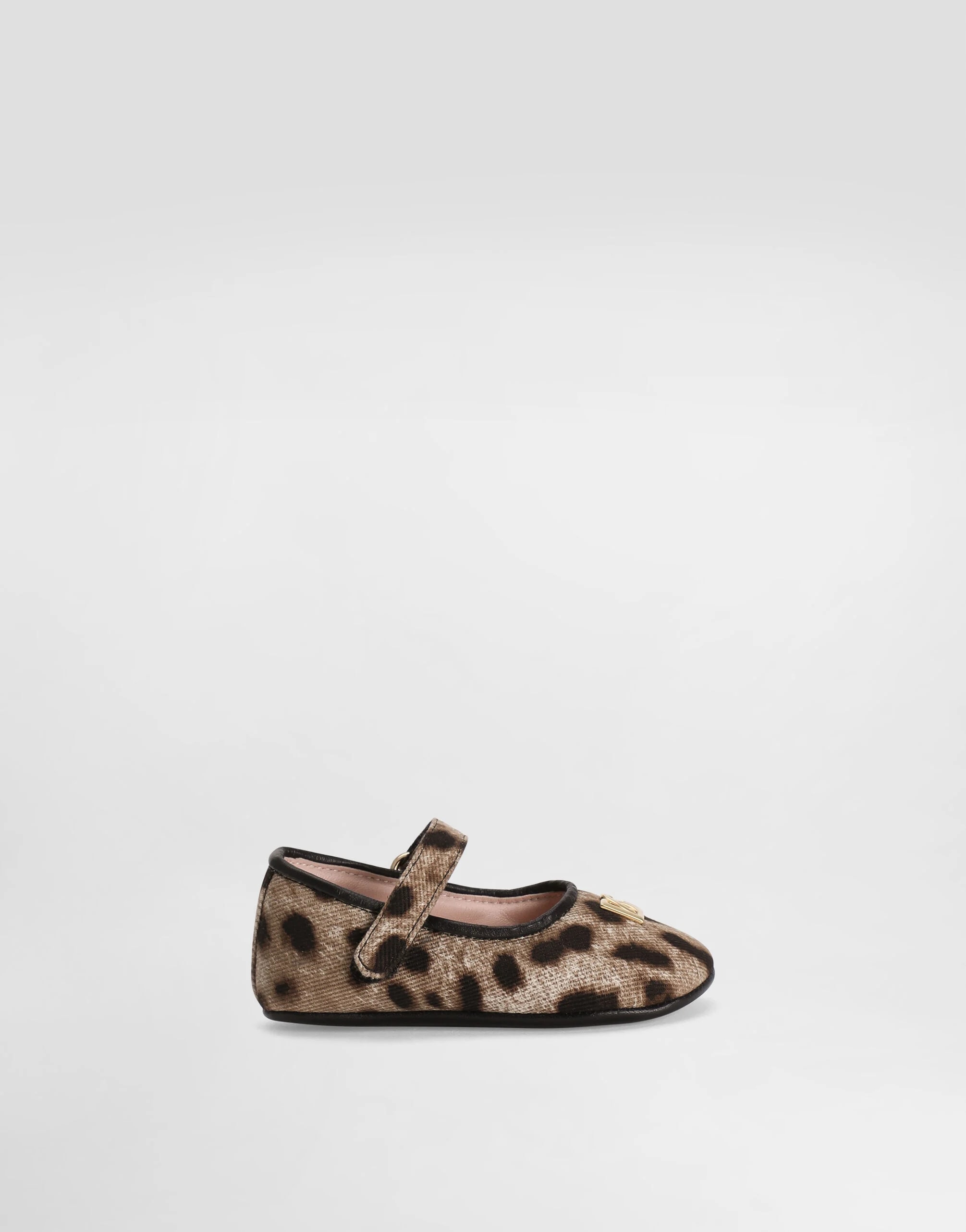 Dolce & Gabbana Kids Leopard-Print Canvas Ballet Flats