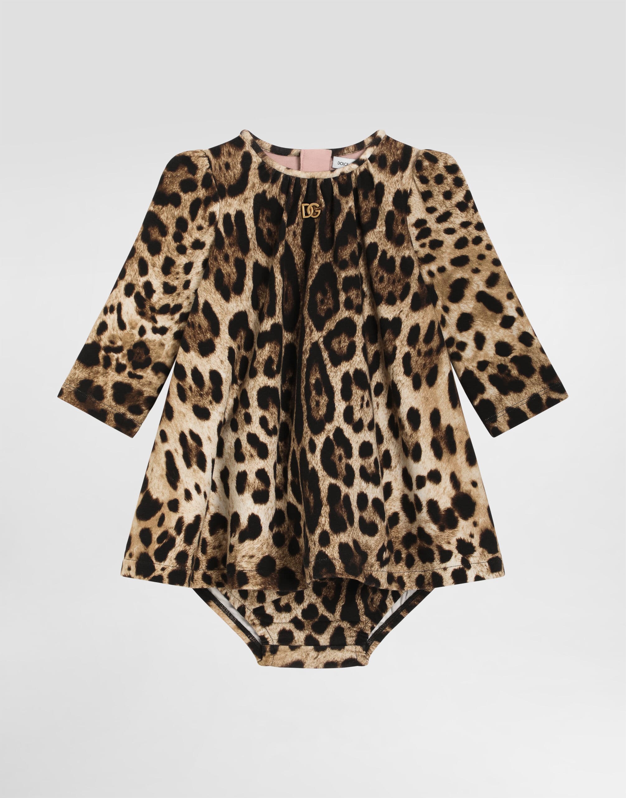 Dolce & Gabbana Kids Leopard-Print Dress with Matching Shorts