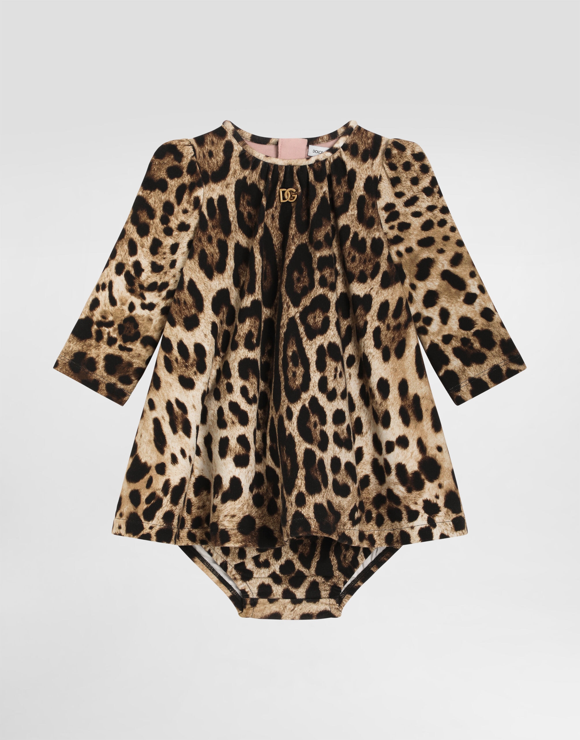 Dolce & Gabbana Kids Leopard-Print Dress with Matching Shorts