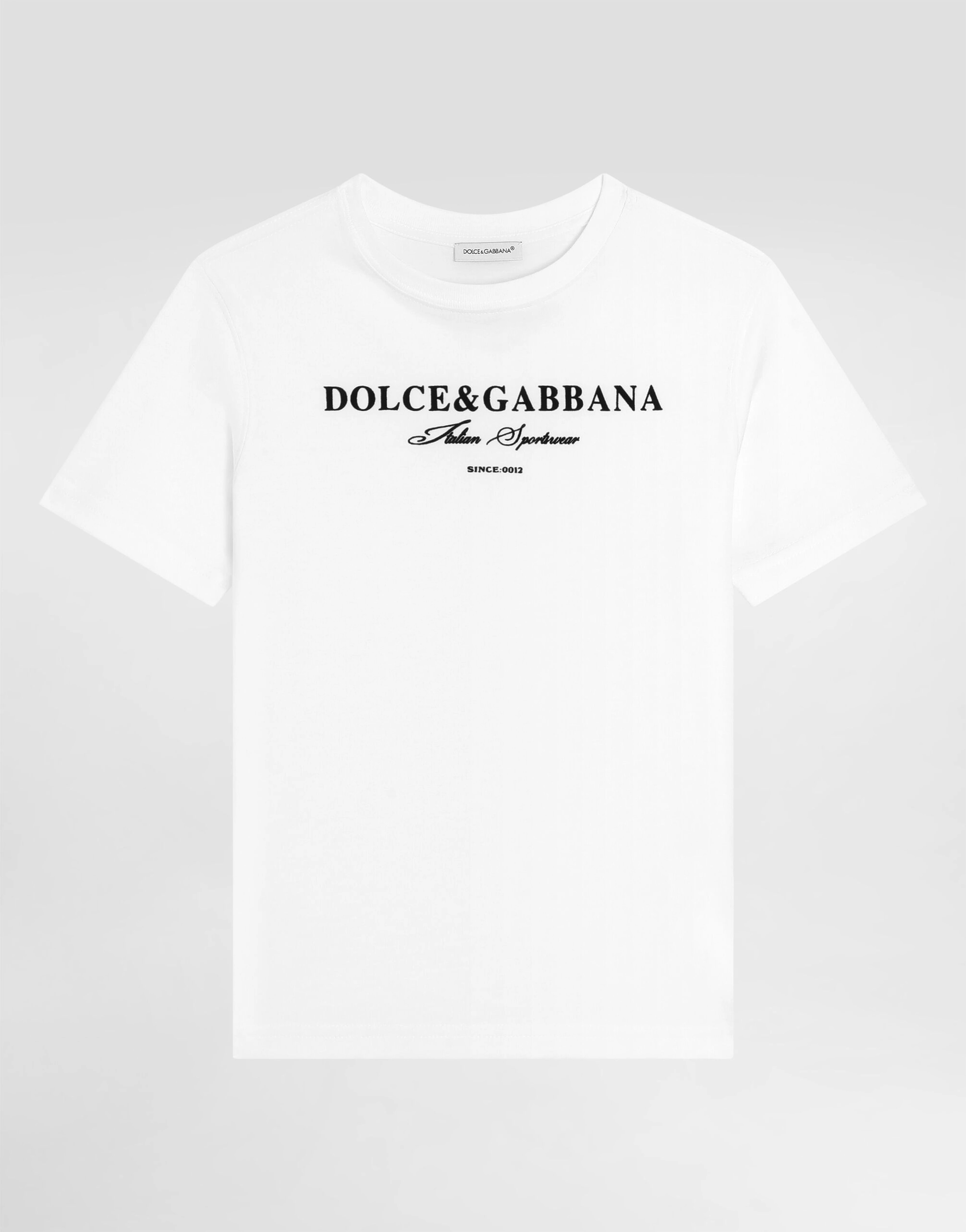 Dolce & Gabbana Kids Signature White Jersey T-Shirt with Bold Front Print