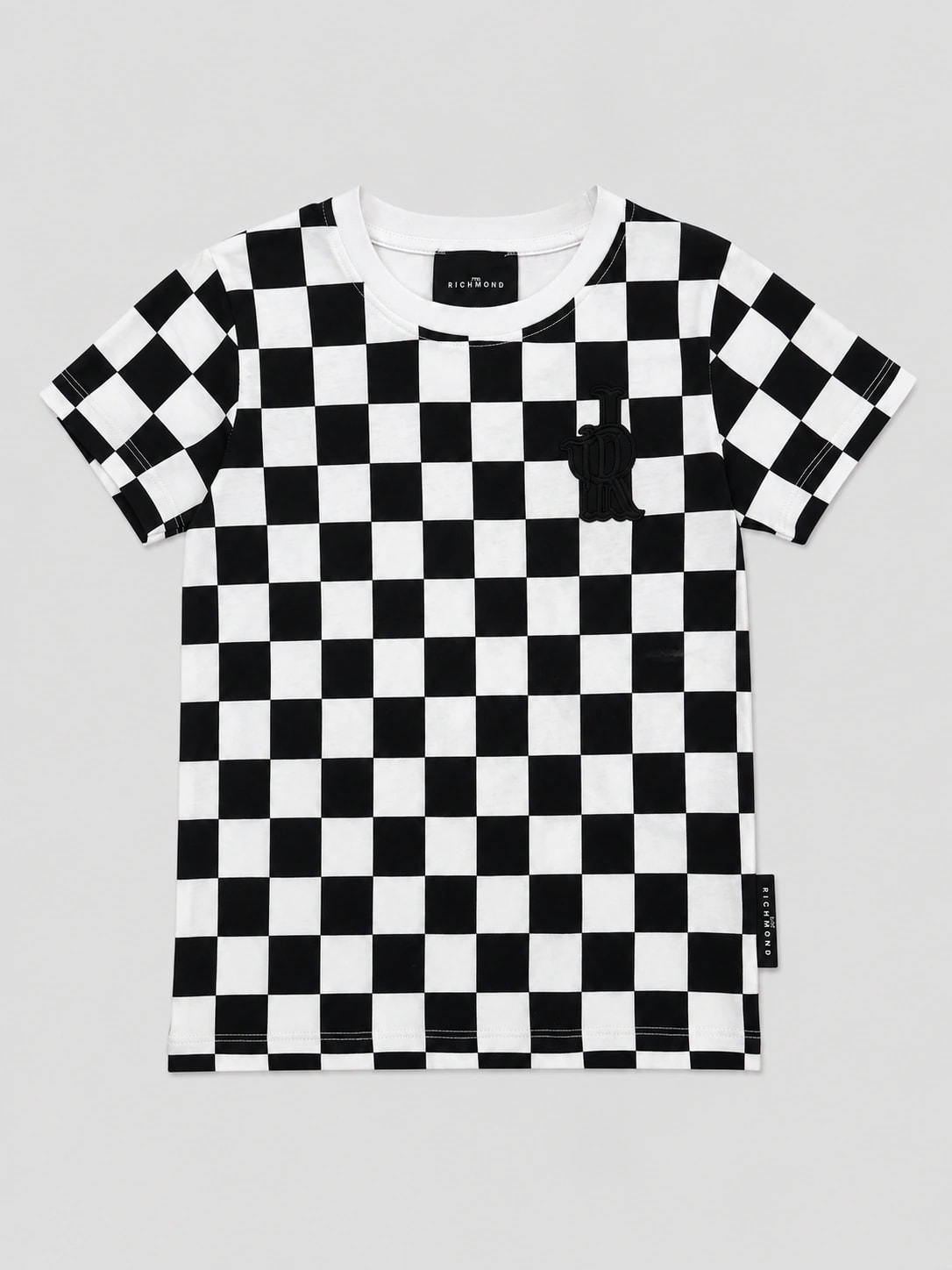 John Richmond Junior T-Shirt Dergav with Checkerboard Print