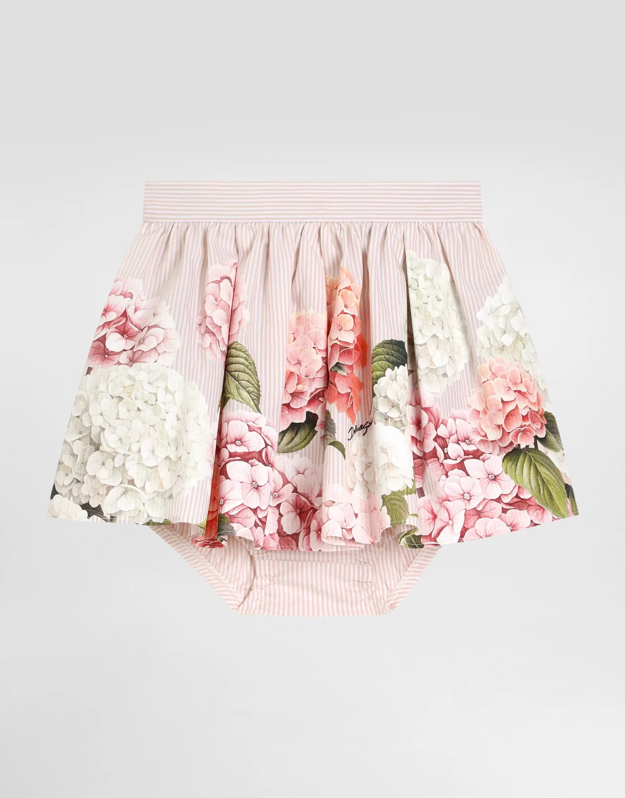 Dolce & Gabbana Kids Hydrangea-Print Canvas Skirt