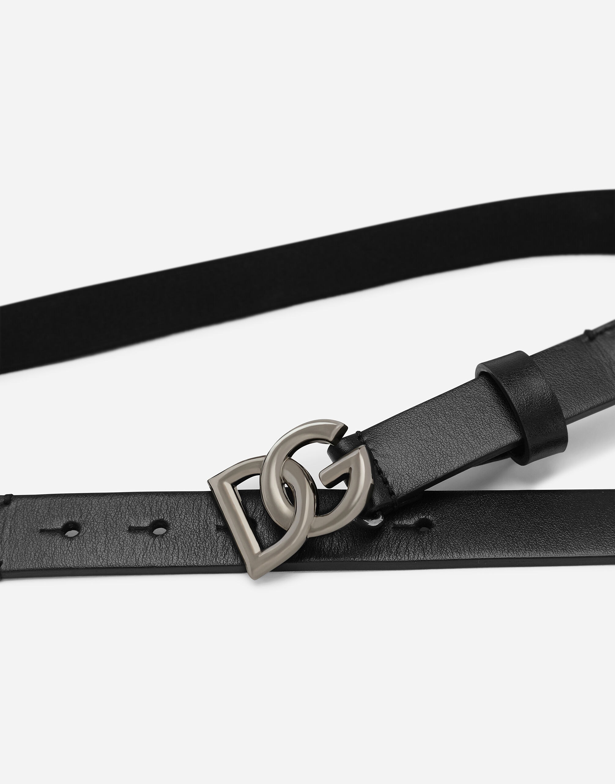 Dolce & Gabbana Kids Belt with DG Crossed Logo Buckle