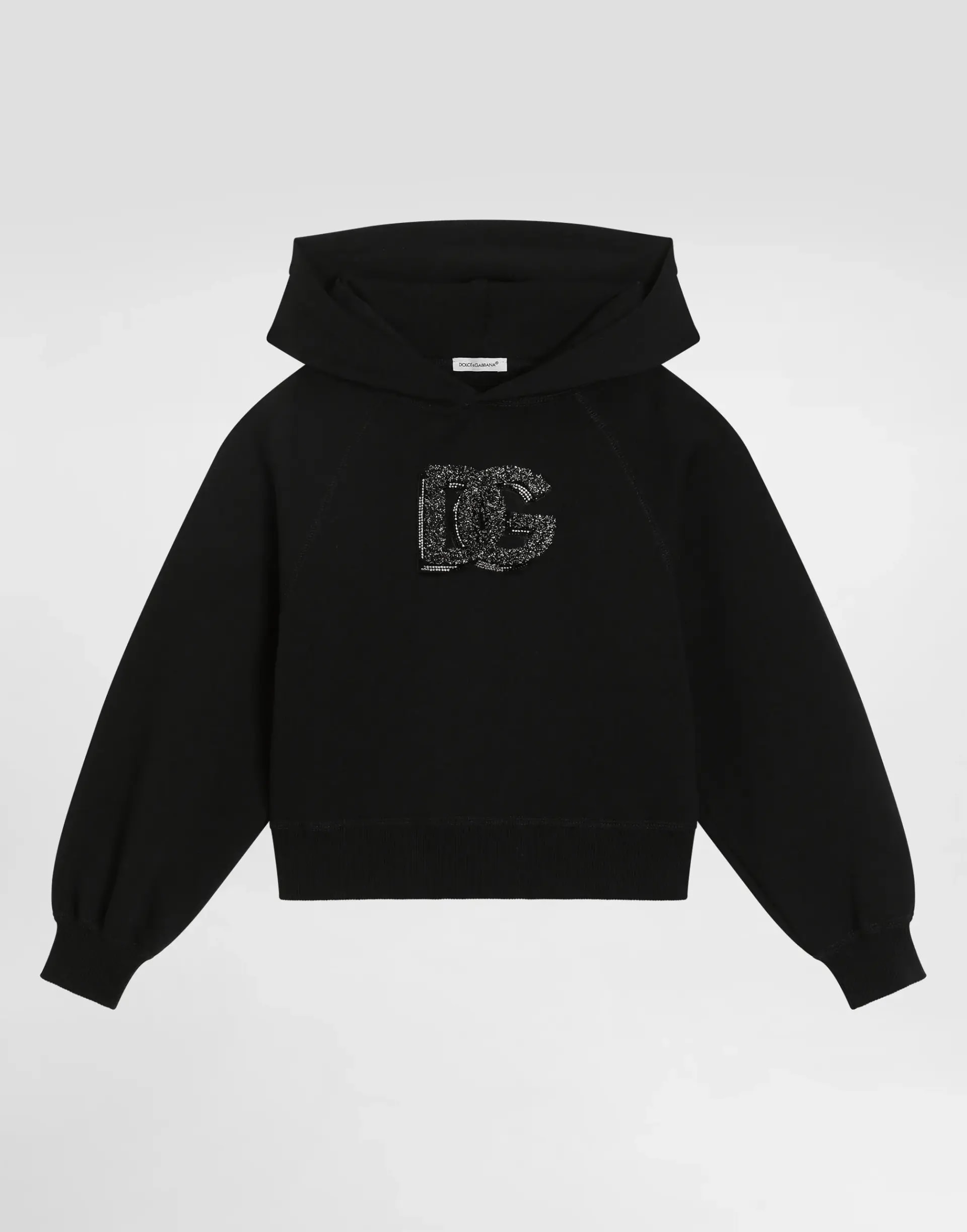 Dolce & Gabbana Hooded sweatshirt with logo and rhinestones