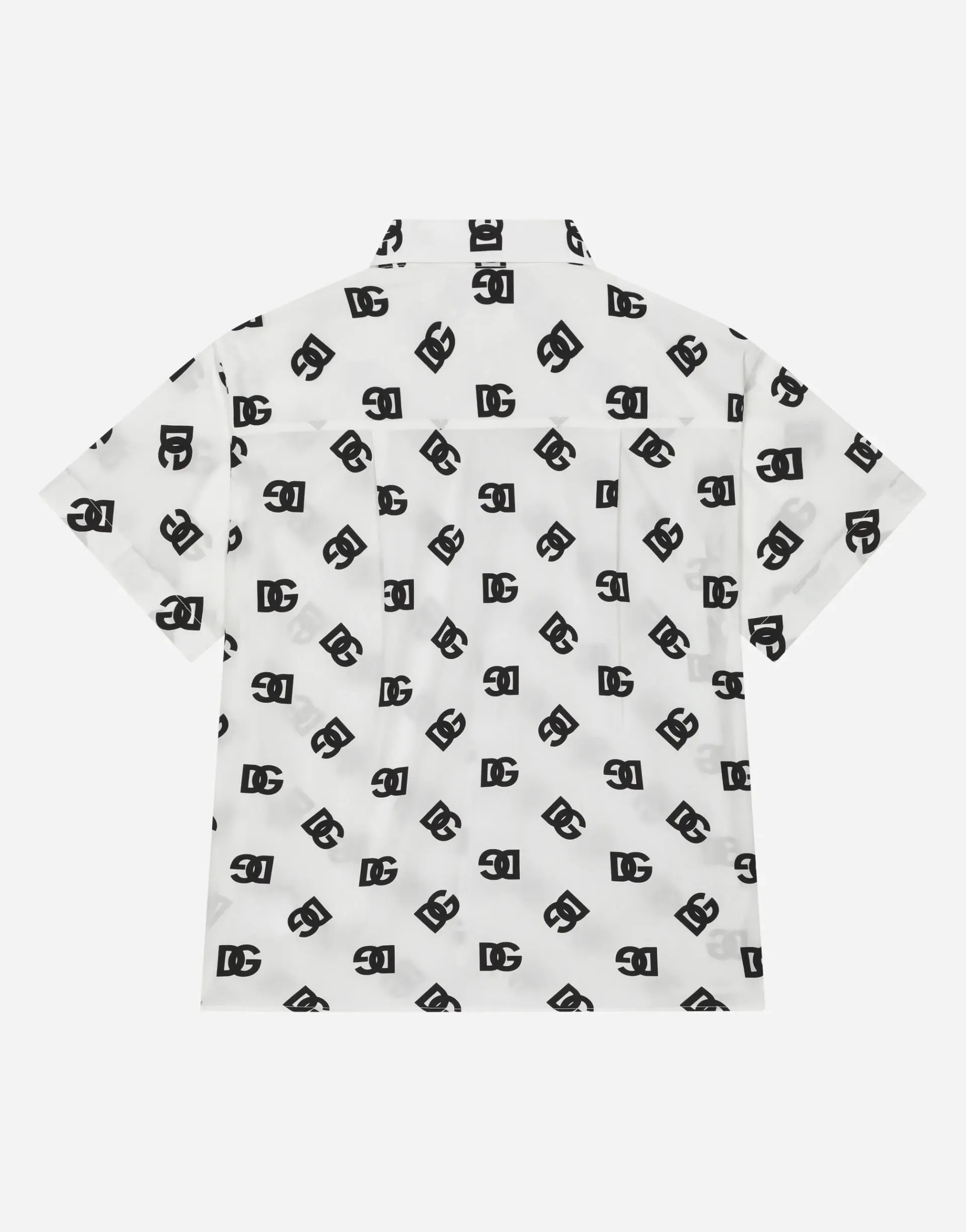 Dolce & Gabbana Kids Cotton Poplin Shirt with DG Logo Print