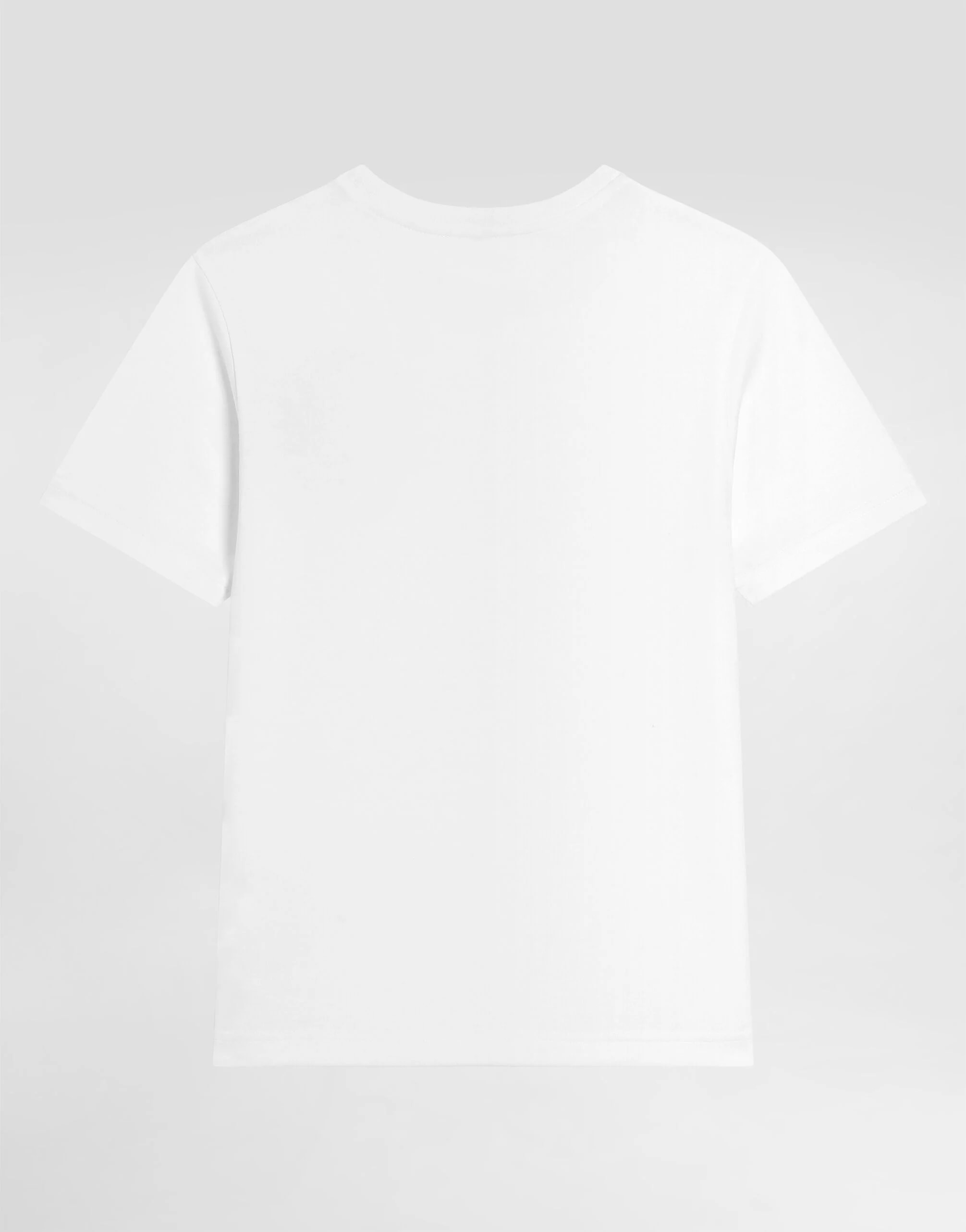 Dolce & Gabbana Kids Cotton White T-Shirt with Logo Patch