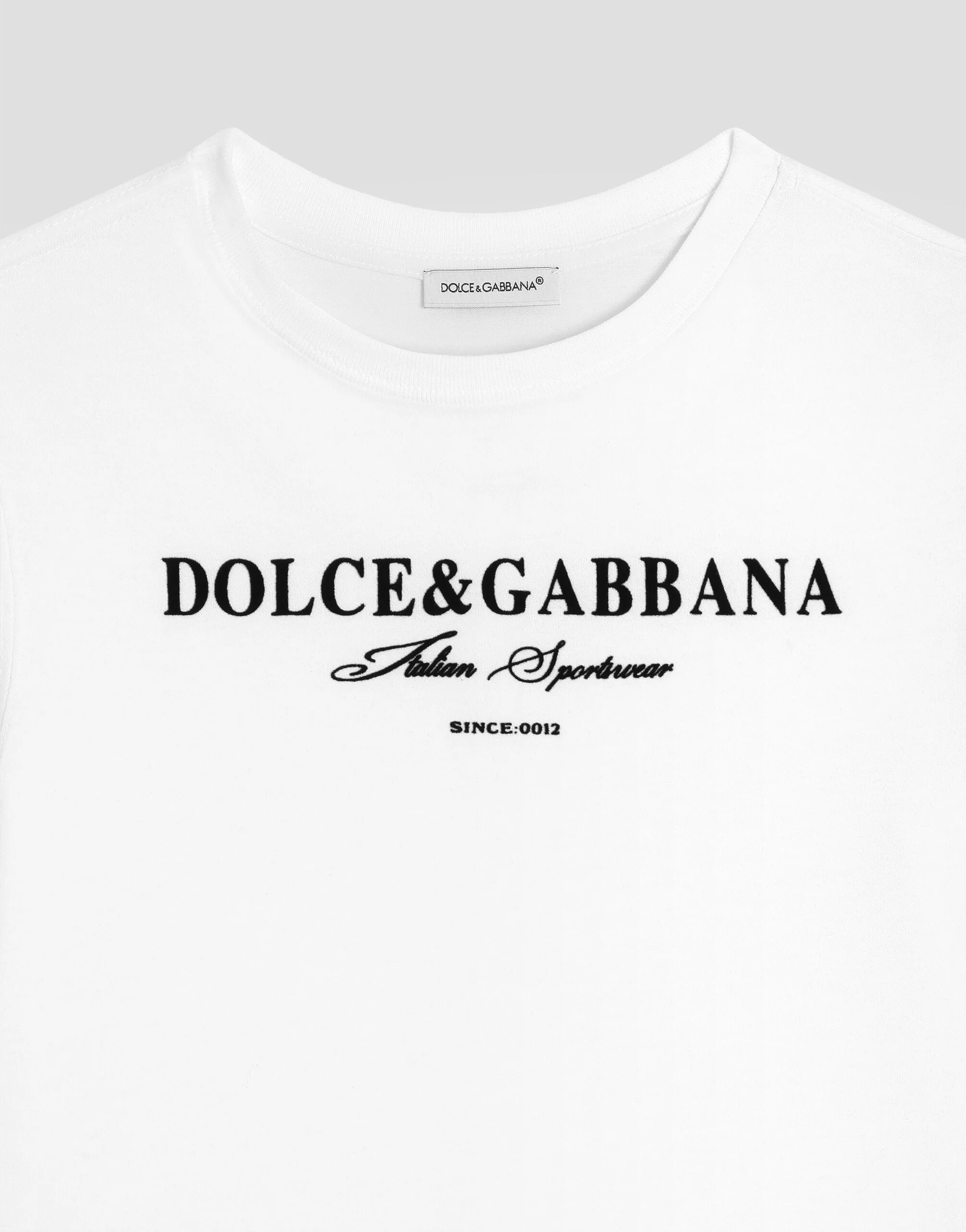 Dolce & Gabbana Kids Signature White Jersey T-Shirt with Bold Front Print