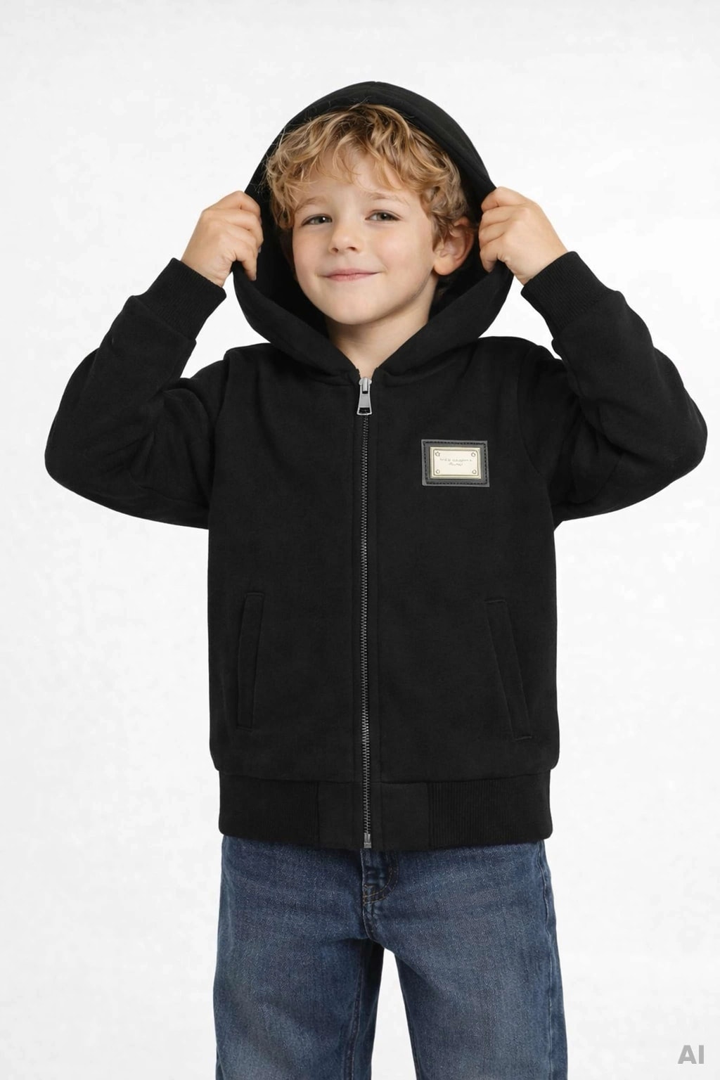The Dolce & Gabbana Essential Black Zip-Up Hoodie