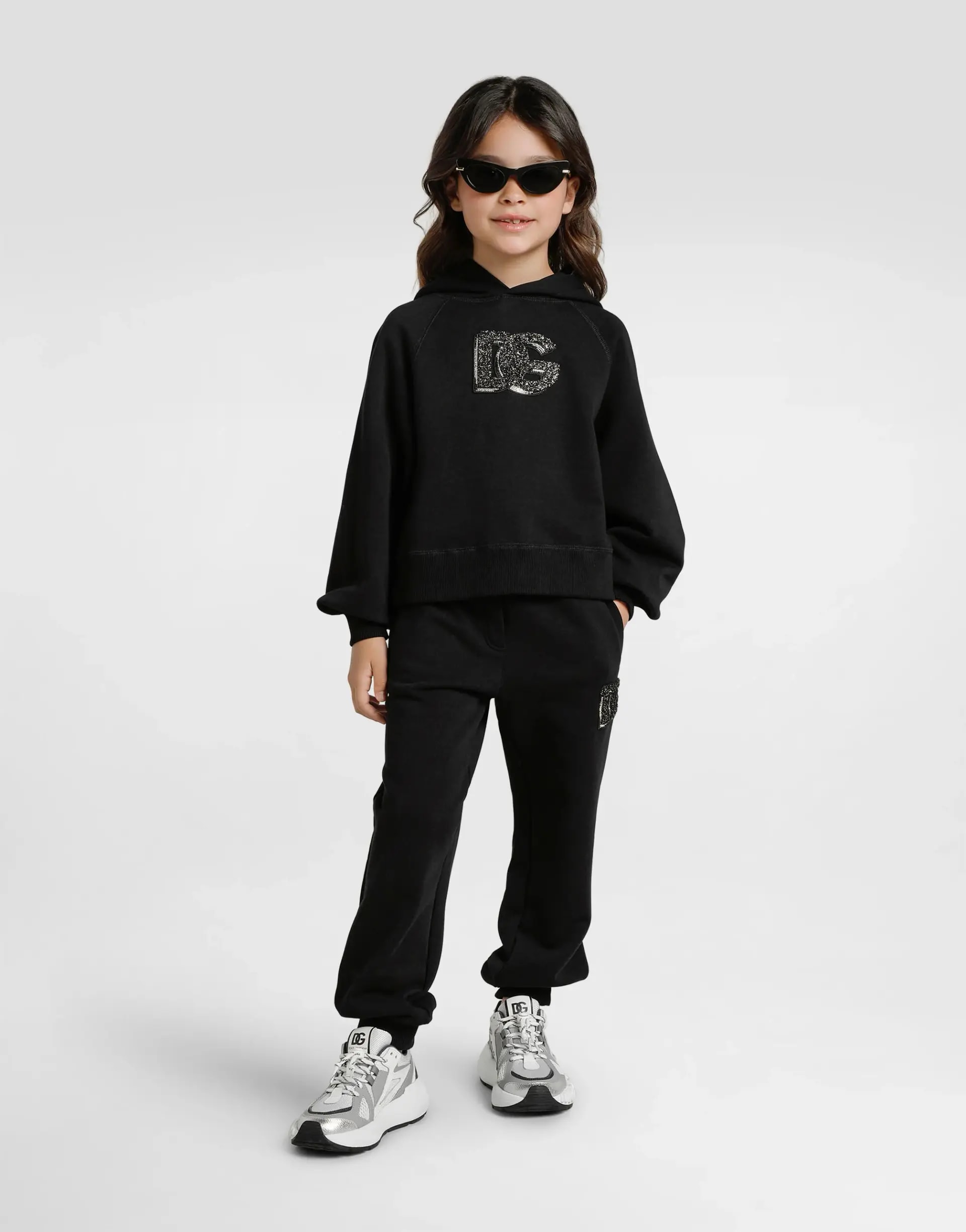 Dolce & Gabbana Oversize sweatpants with DG logo and rhinestones