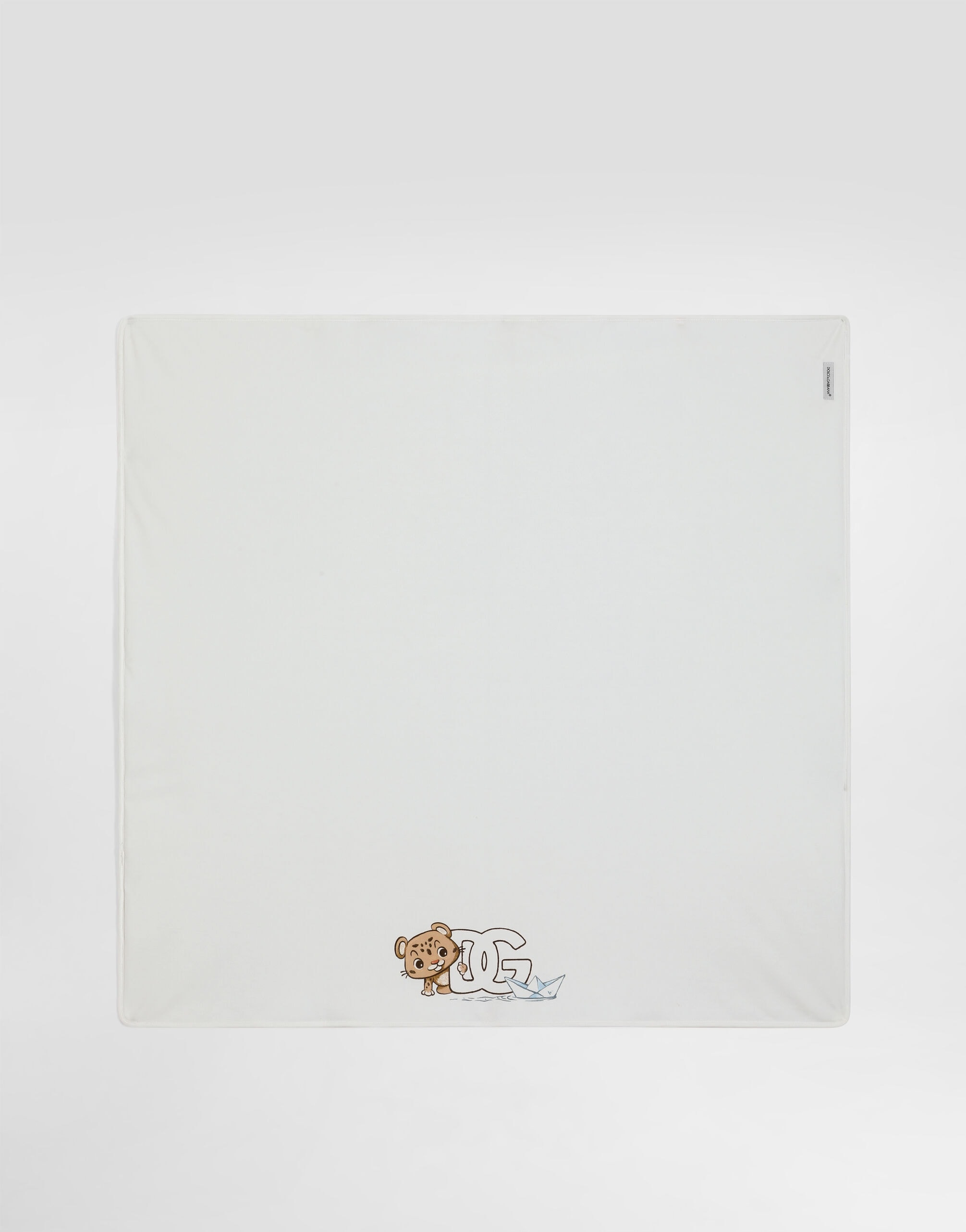 Dolce & Gabbana Kids Cotton Blanket with DG Print and boat