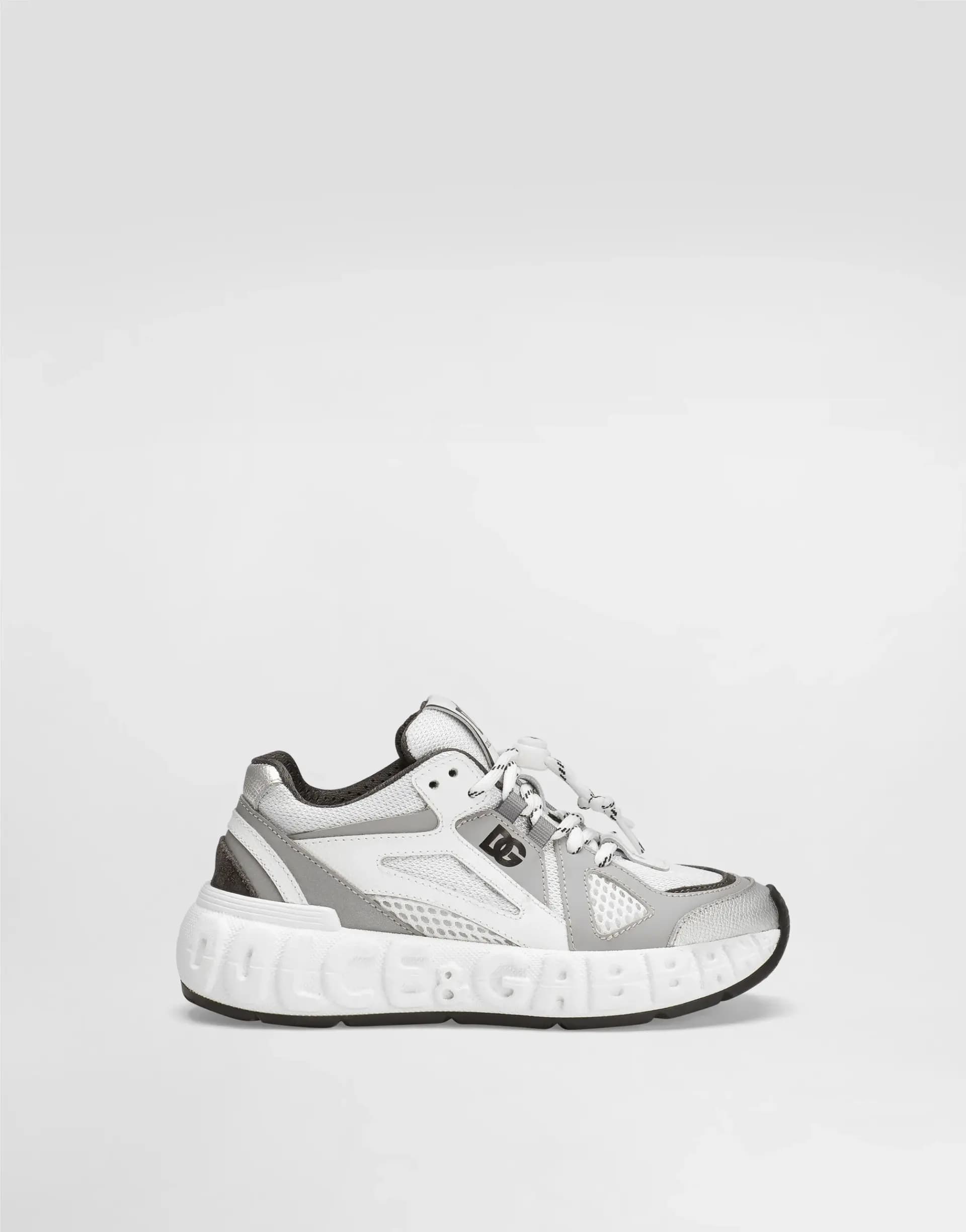 Dolce & Gabbana Kids Sneakers in mixed materials with DG logo