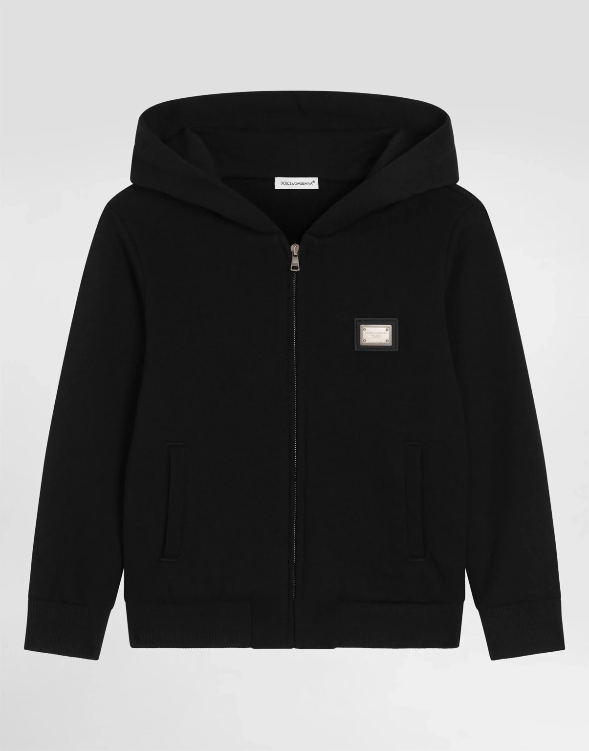 The Dolce & Gabbana Essential Black Zip-Up Hoodie